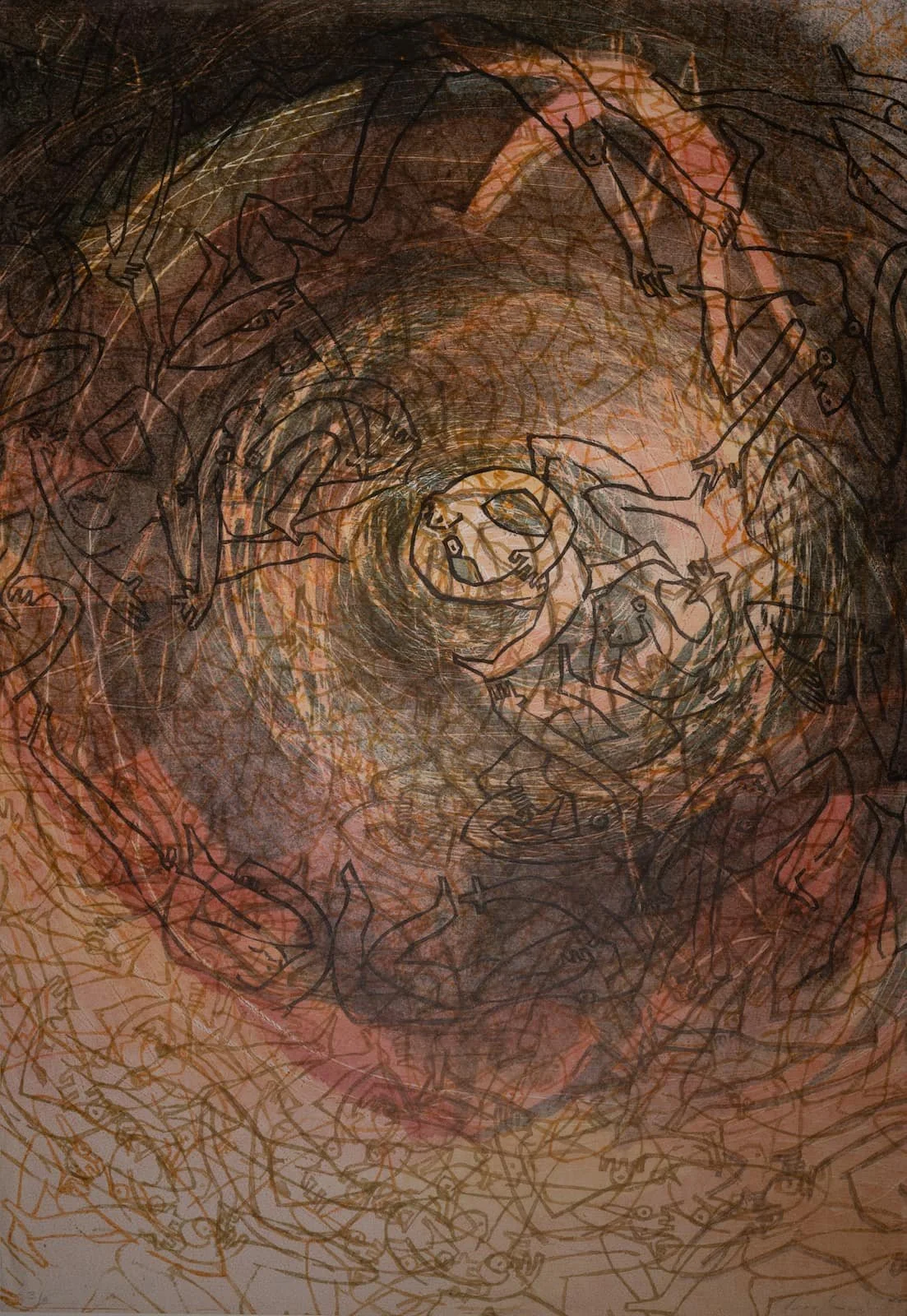 DÉRIVE EN TROMBE | Bois gravé , 80x55 cm . 1992 