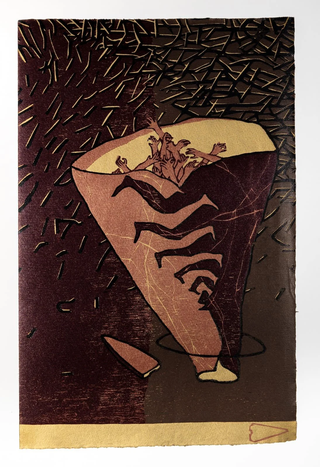 COSMOGONIE DANTESQUE | Bois gravé , 48 x 93 cm . 1993