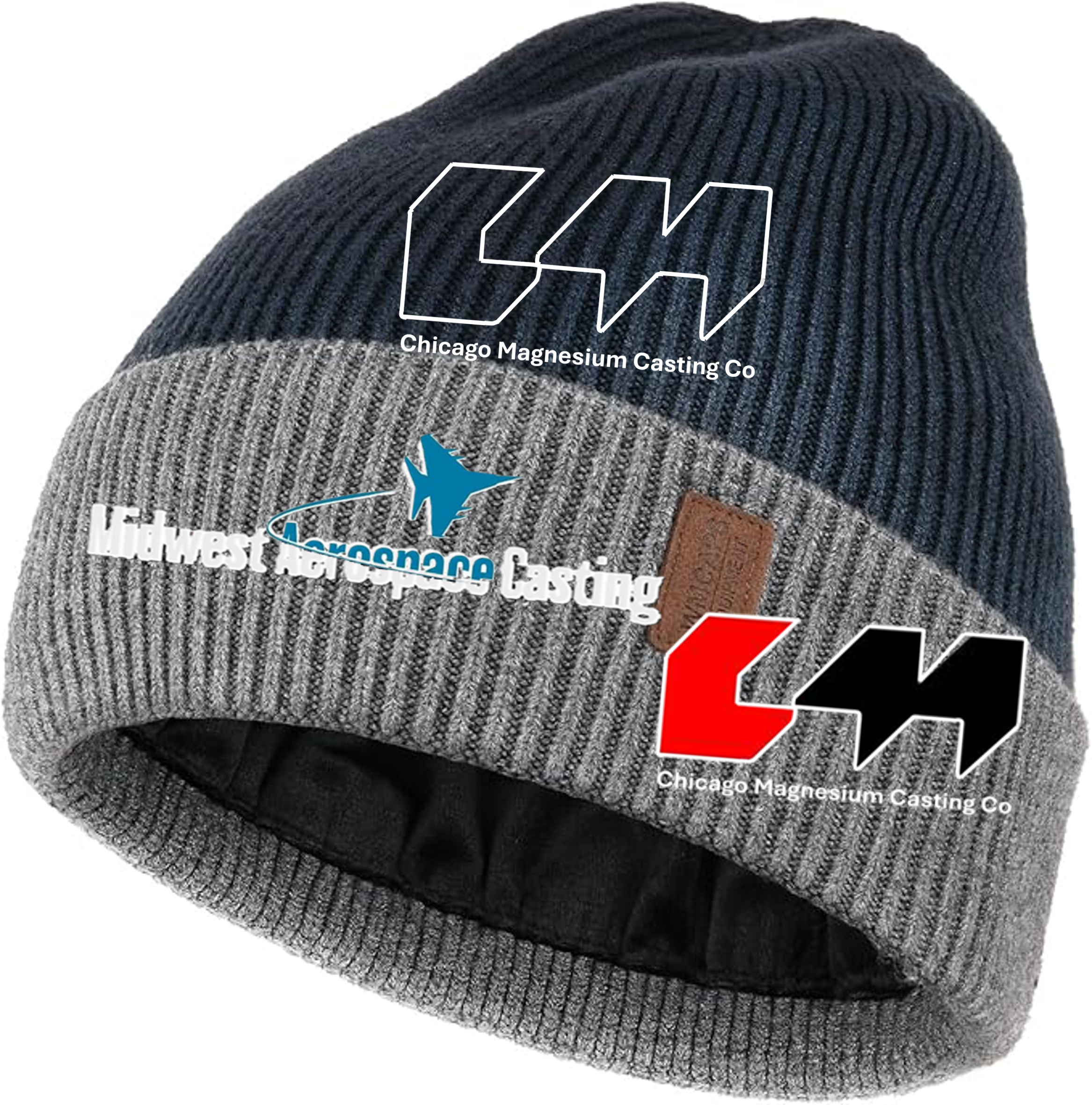 Premium Winter Beanie for Men Women, Fleece Lined Beanie Soft Warm Knit Hat Ski Stocking Cuffed Cap w/ Embroidered Logo