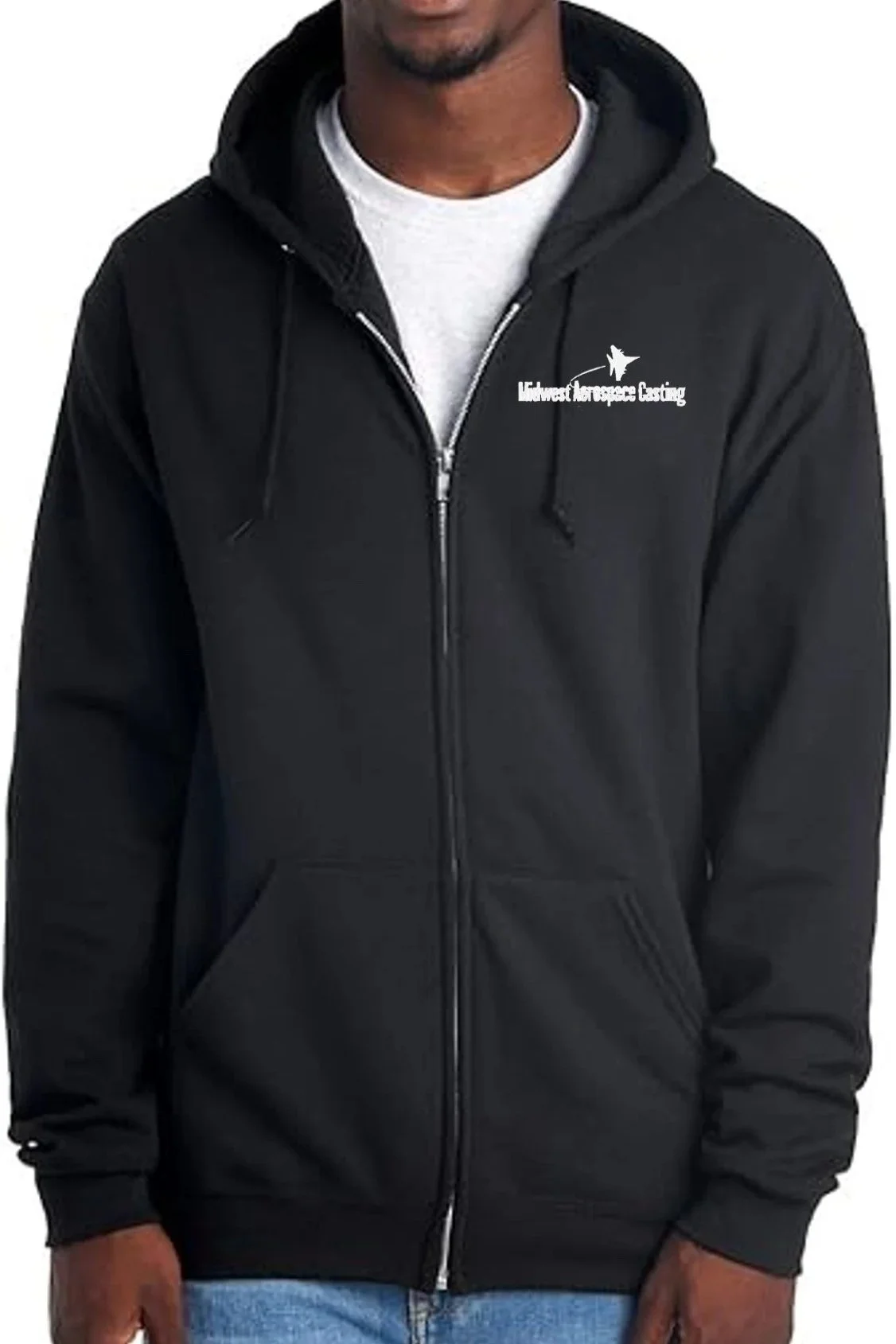 Full Zip Hoodie w/ Custom Chest Logo