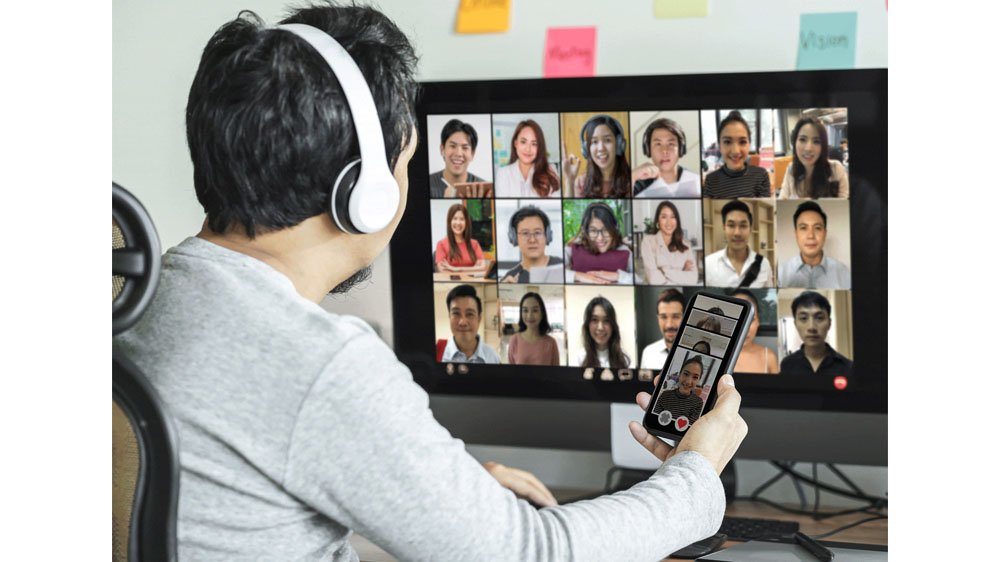 Pre-event technical test call with remote speakers before a live virtual event