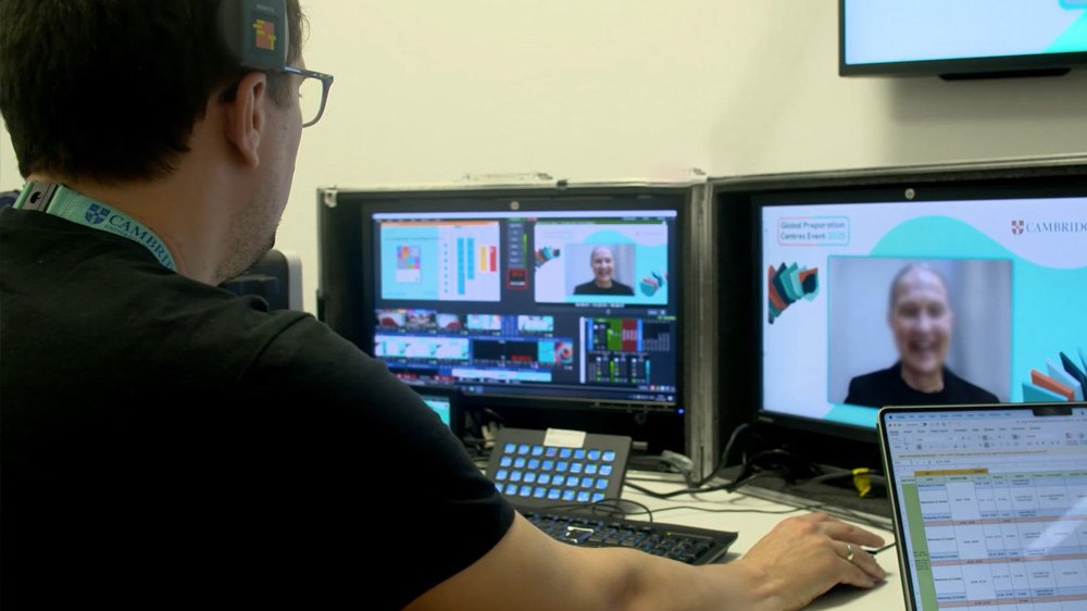 vision mixer operating virtual event equipment