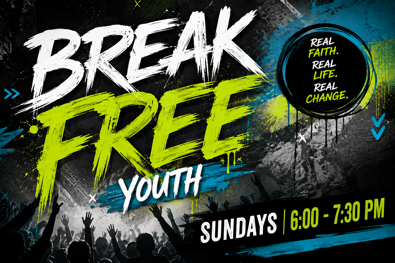 Youth Service. Sunday at 6:00-7:30 PM.