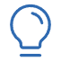 Line drawing of a lightbulb.
