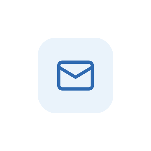 Email icon inside a light blue rounded square.