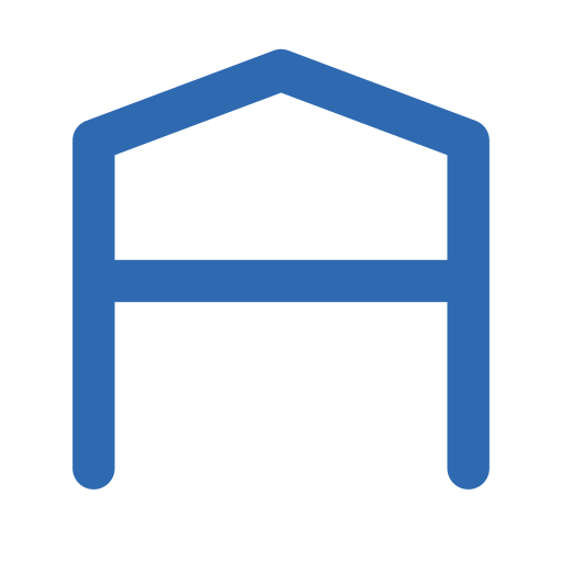 Icon of a blue bed with a bent headboard and four legs.
