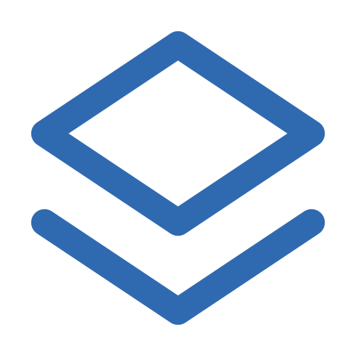Icon of three stacked layers or sheets, representing a layered or stacked concept.