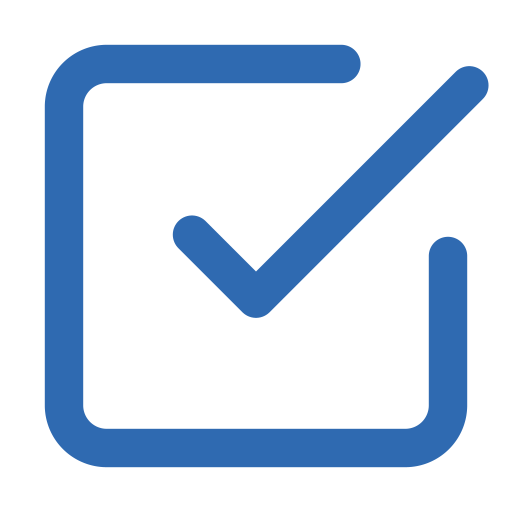 Blue checkmark inside a square