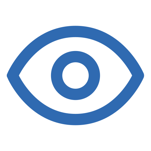 Blue eye symbol with a concentric circle in the center.