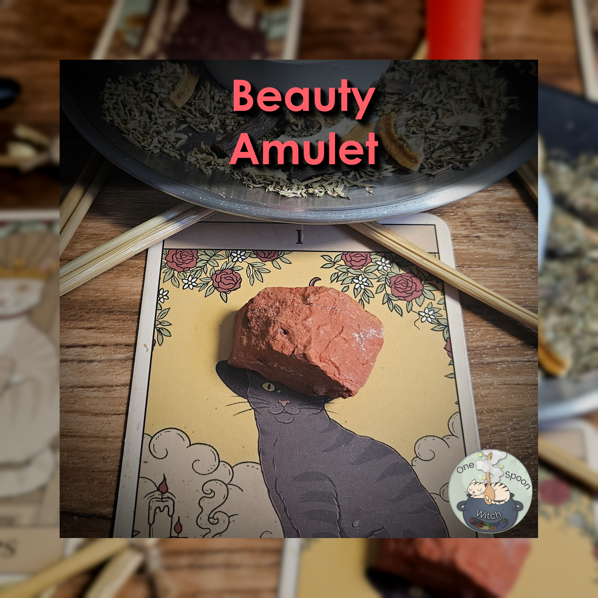 Beauty & Glamour Amulet - Magnet for Radiance, Confidence, Allure, Admiration, Empowerment (Raw Jasper Crystal) 🌷