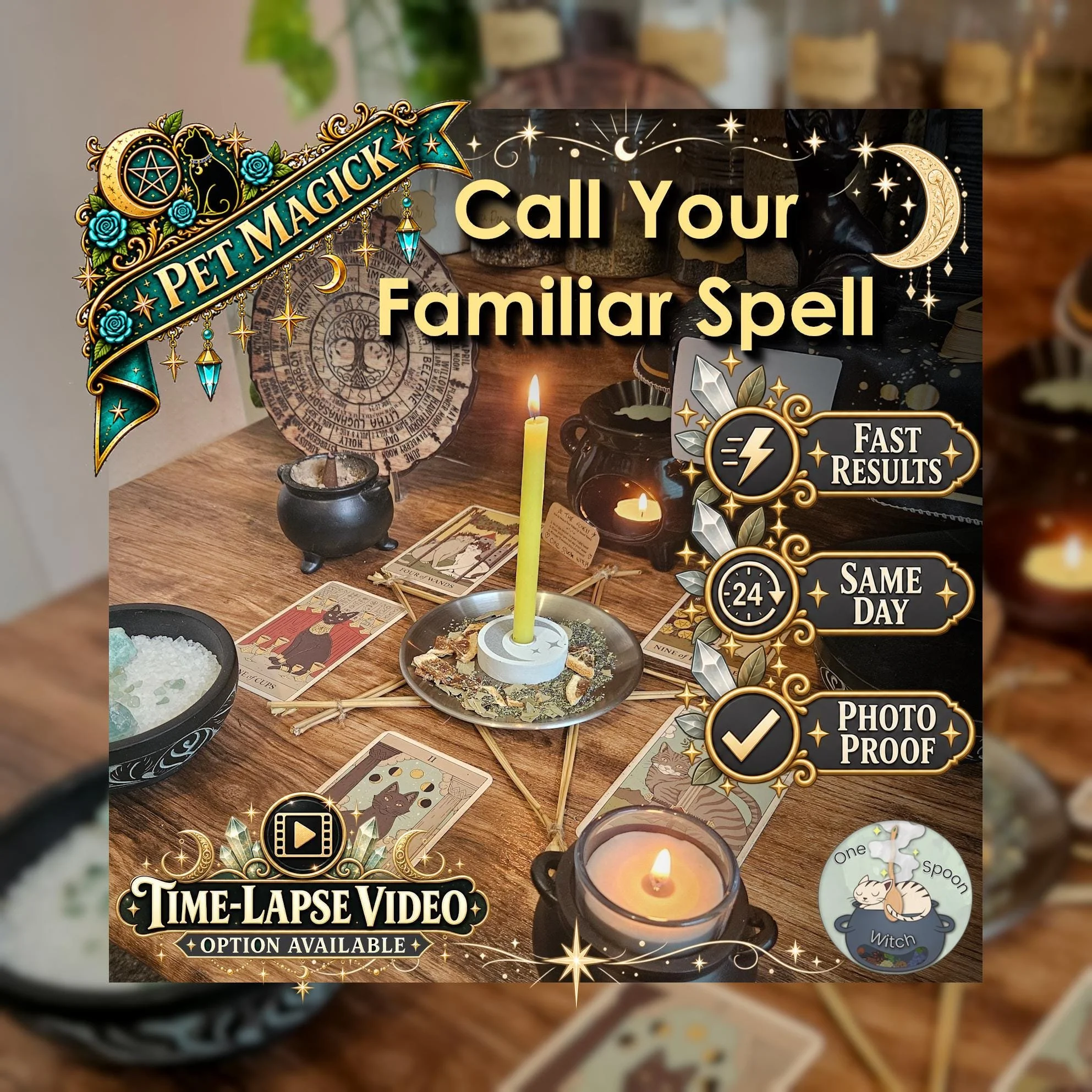 Calling Your Familiar Spell - SAME DAY Casting for Spiritual Connection, Pet Bond, Companionship, Guidance, & Finding Your Familiar