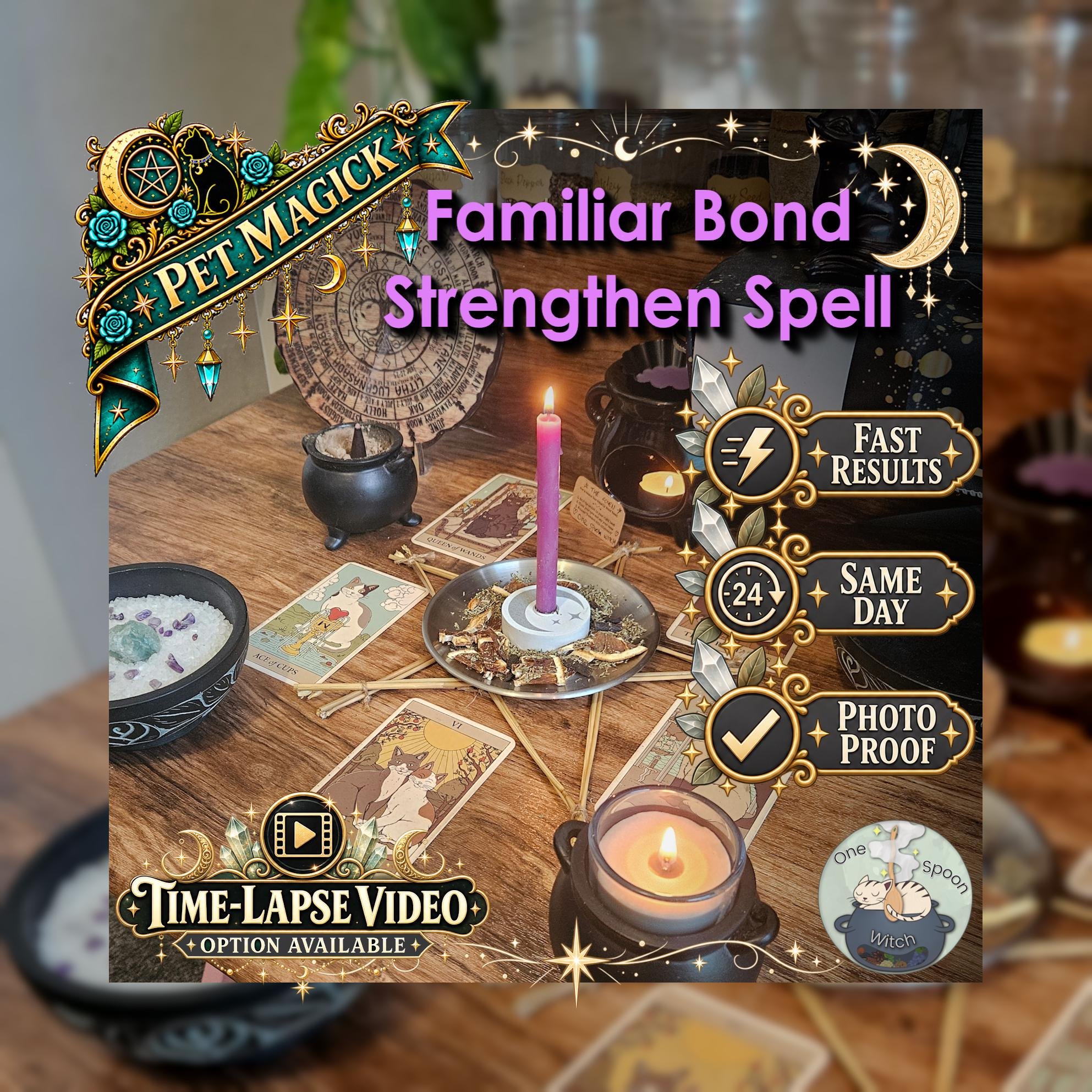 Familiar Bond Strengthening Spell - SAME DAY Casting for Pet Bond, Trust, Connection, Intuition, & Spiritual Partnership