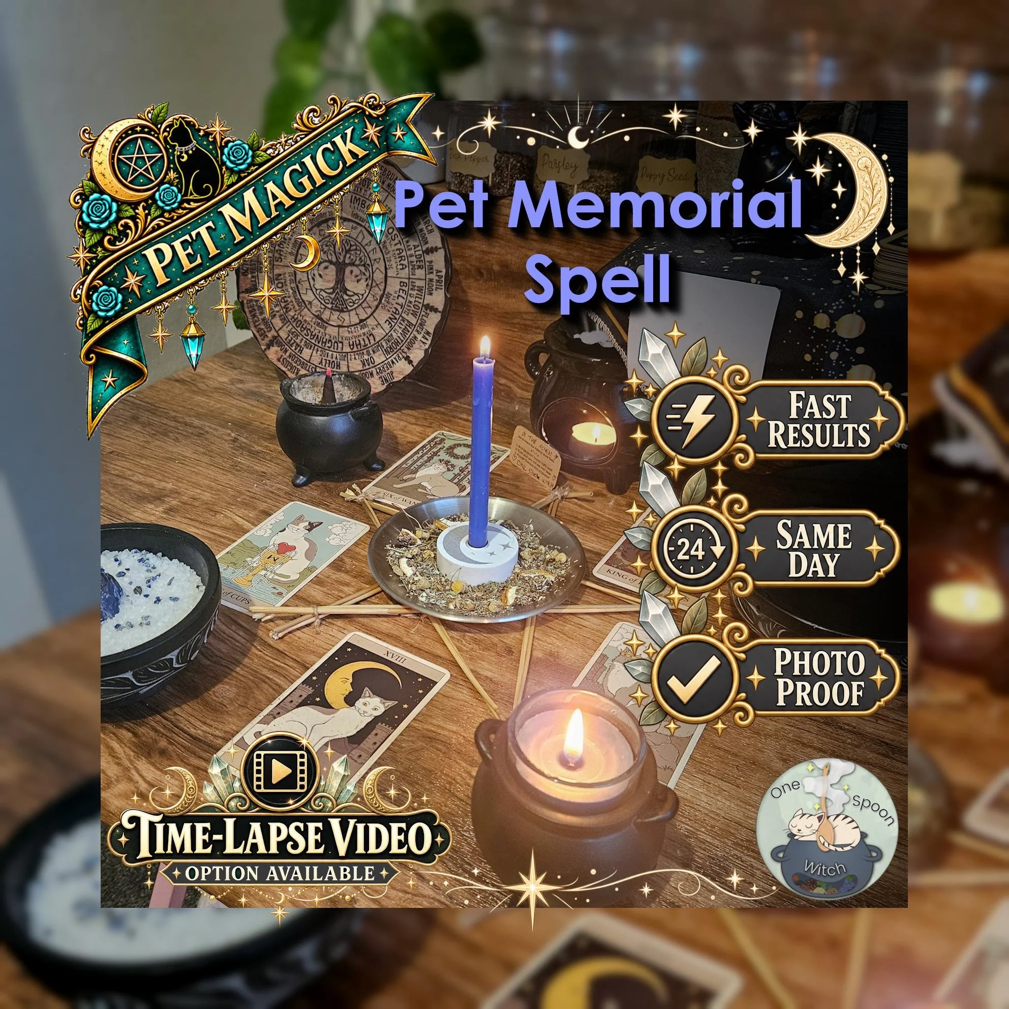 Pet Remembrance & Spiritual Connection Spell - SAME DAY Casting for Remembrance, Love, Comfort, Connection, and Honouring Their Memory