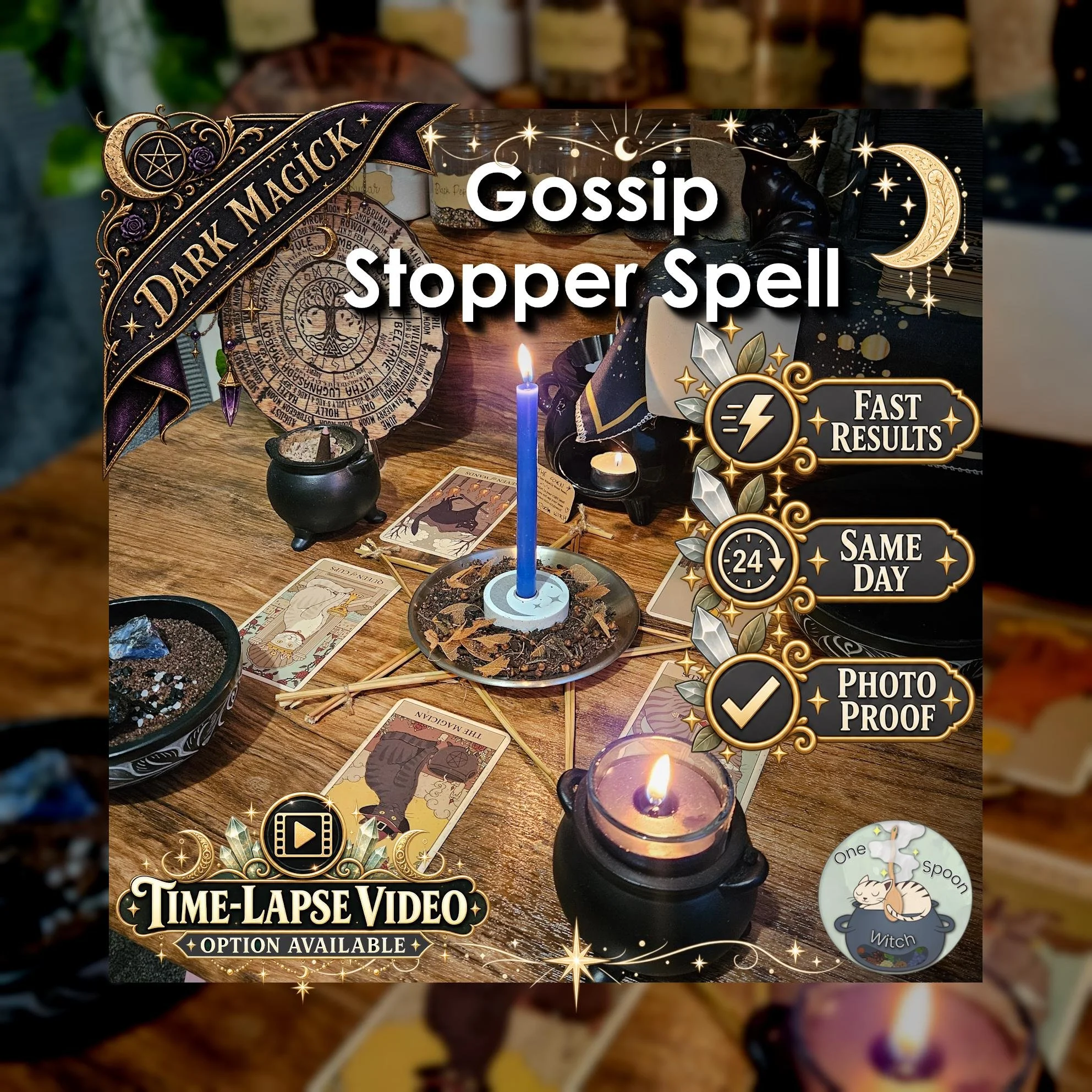 Gossip Stopper Spell - SAME DAY Casting for Silencing Gossip, Rumour Blocking, Privacy, & Reputation Protection