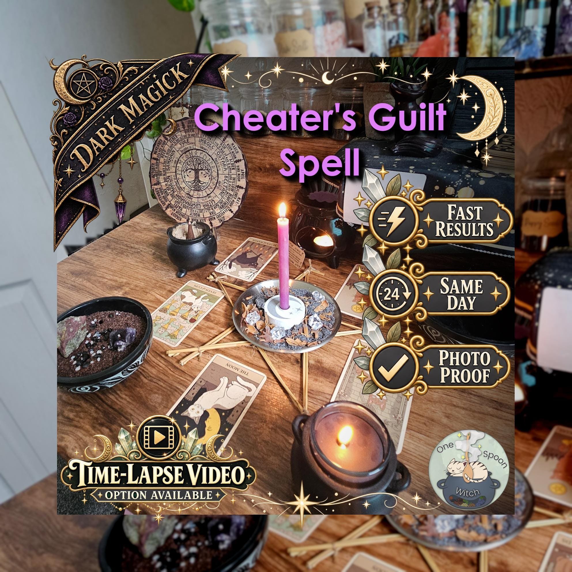 Cheater's Guilt Karma Hex - SAME DAY Casting for Guilt, Remorse, Accountability, Regret, & Karmic Reflection