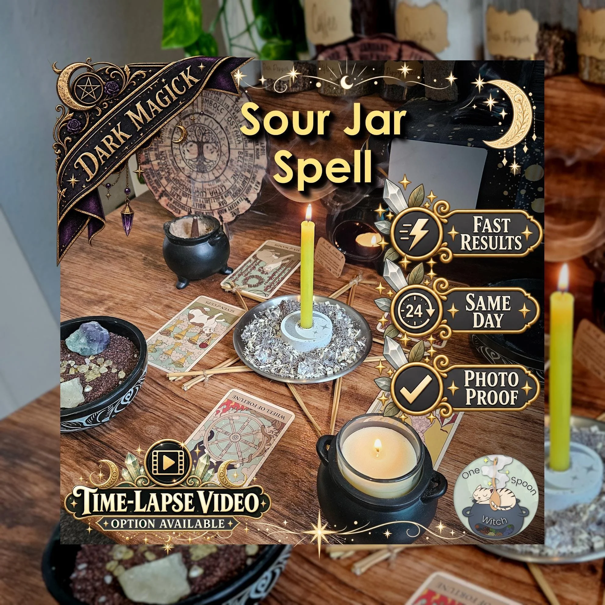 Sour Jar Misfortune Hex - SAME DAY Casting for Bad Luck, Frustration, Sour Energy, Obstacles, & Misfortune