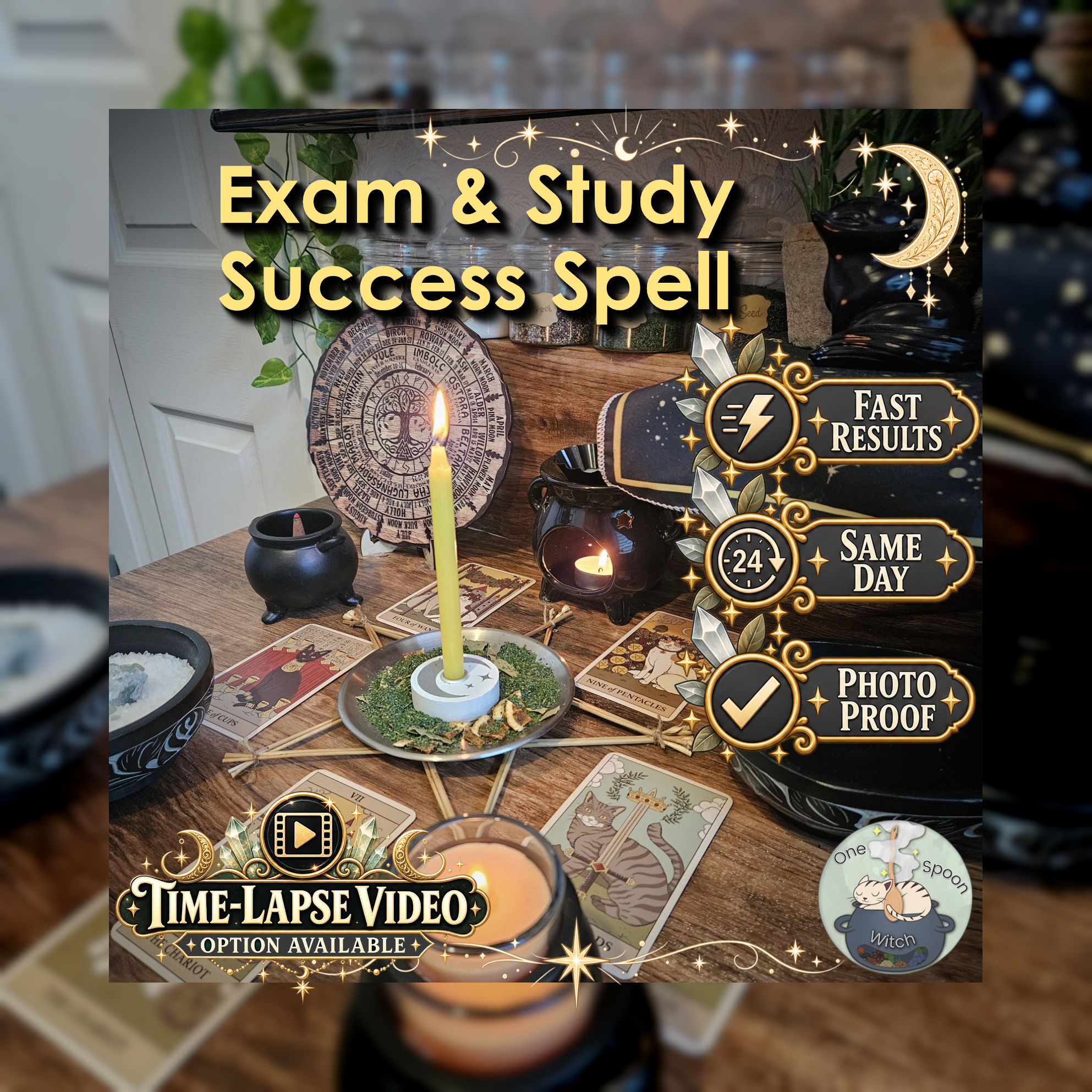 Exam and Study Success Spell - SAME DAY Casting for Prosperity, Money, Wealth, Opportunity, & Fortune