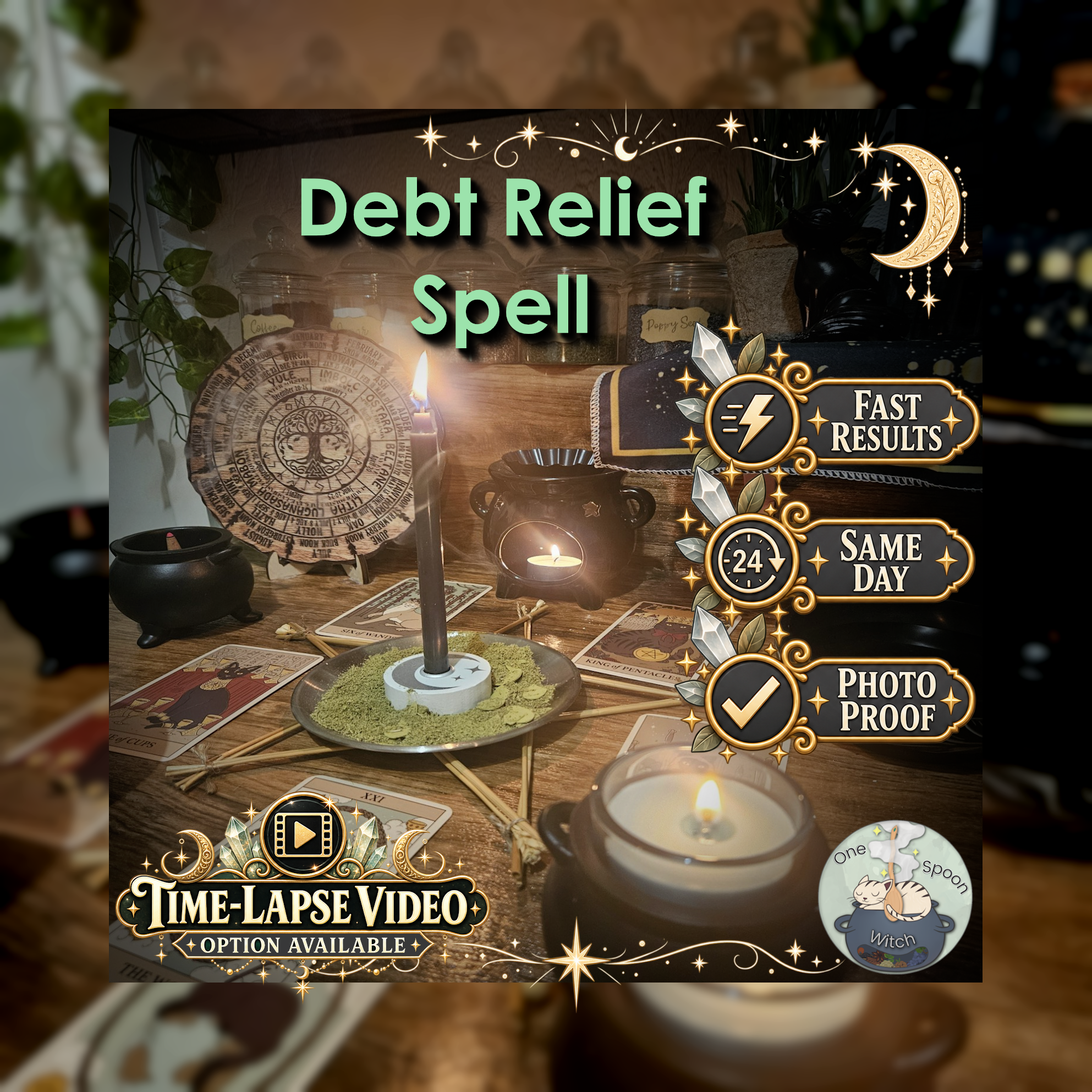 Debt Clearing Spell - SAME DAY Casting for Financial Abundance, Success, Wealth, Opportunity, & Fortune