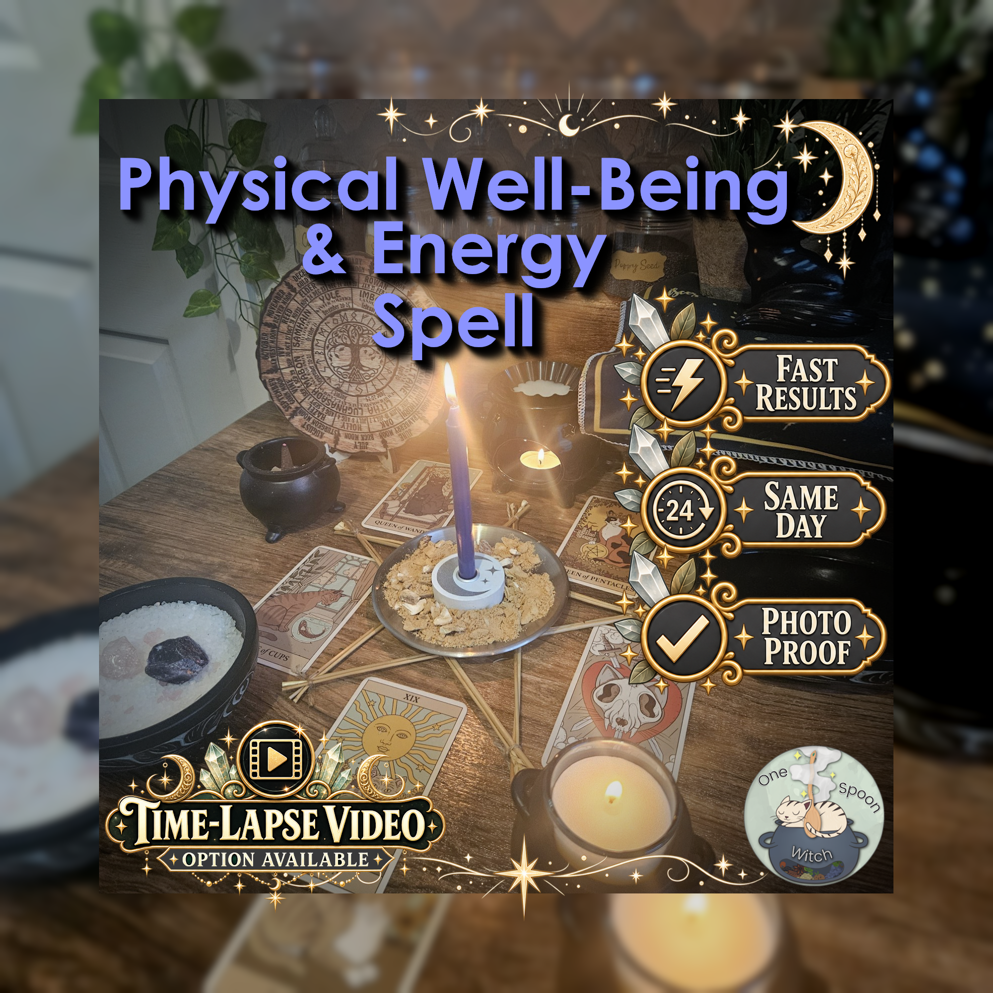 Physical Well-Being and Energy Spell - SAME DAY Casting for Cleansing, Peace, Energy, Protection, & Balance