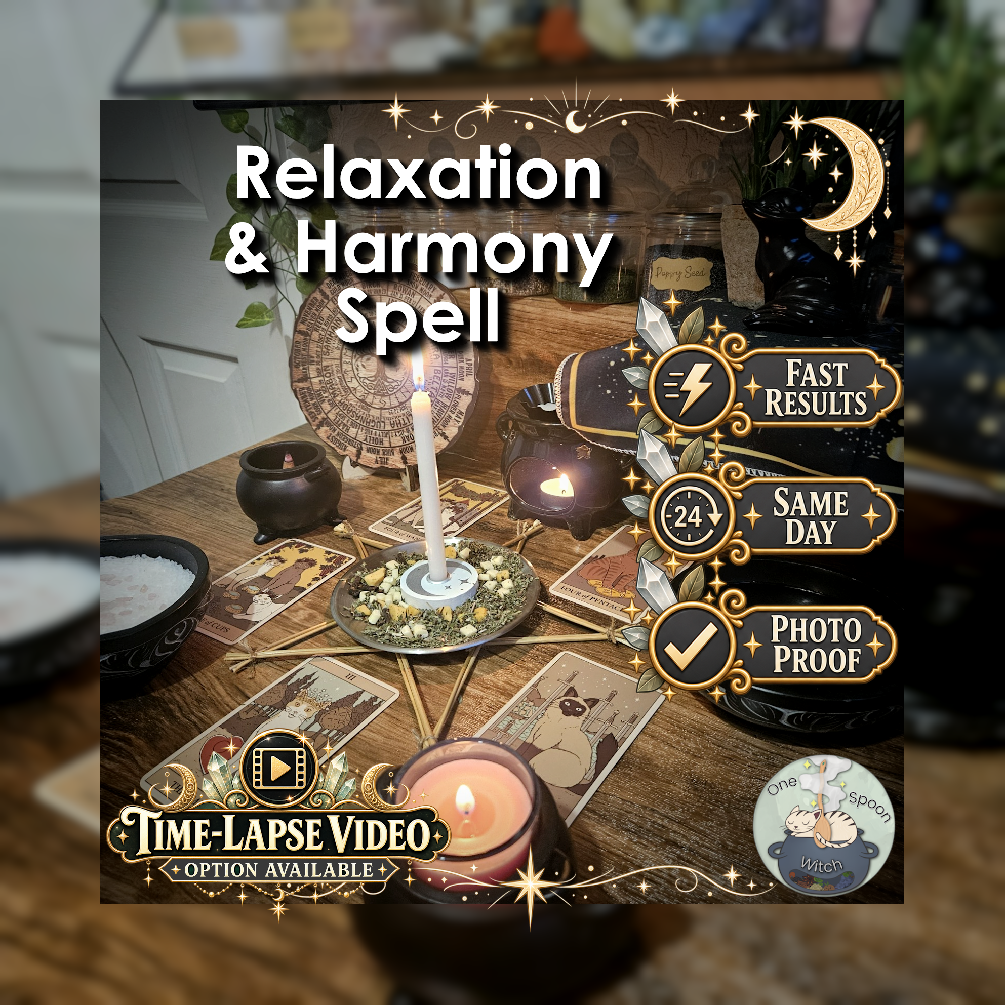 Relaxation & Harmony Spell - SAME DAY Casting for Emotional Healing, Personal Strength, Balance, Relaxation, Contentment