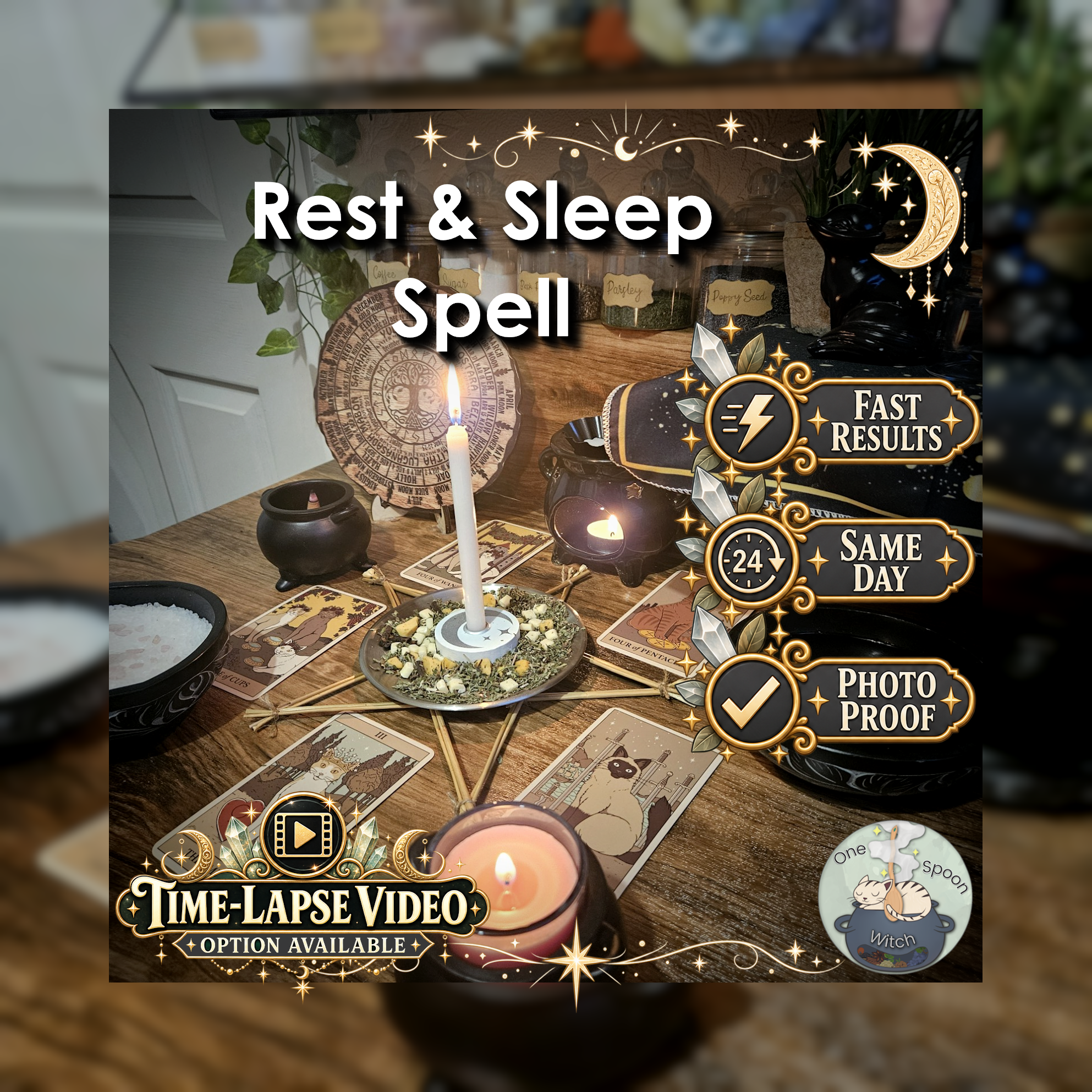 Rest & Sleep Spell - SAME DAY Casting for Emotional Healing, Personal Strength, Balance, Relaxation, Contentment