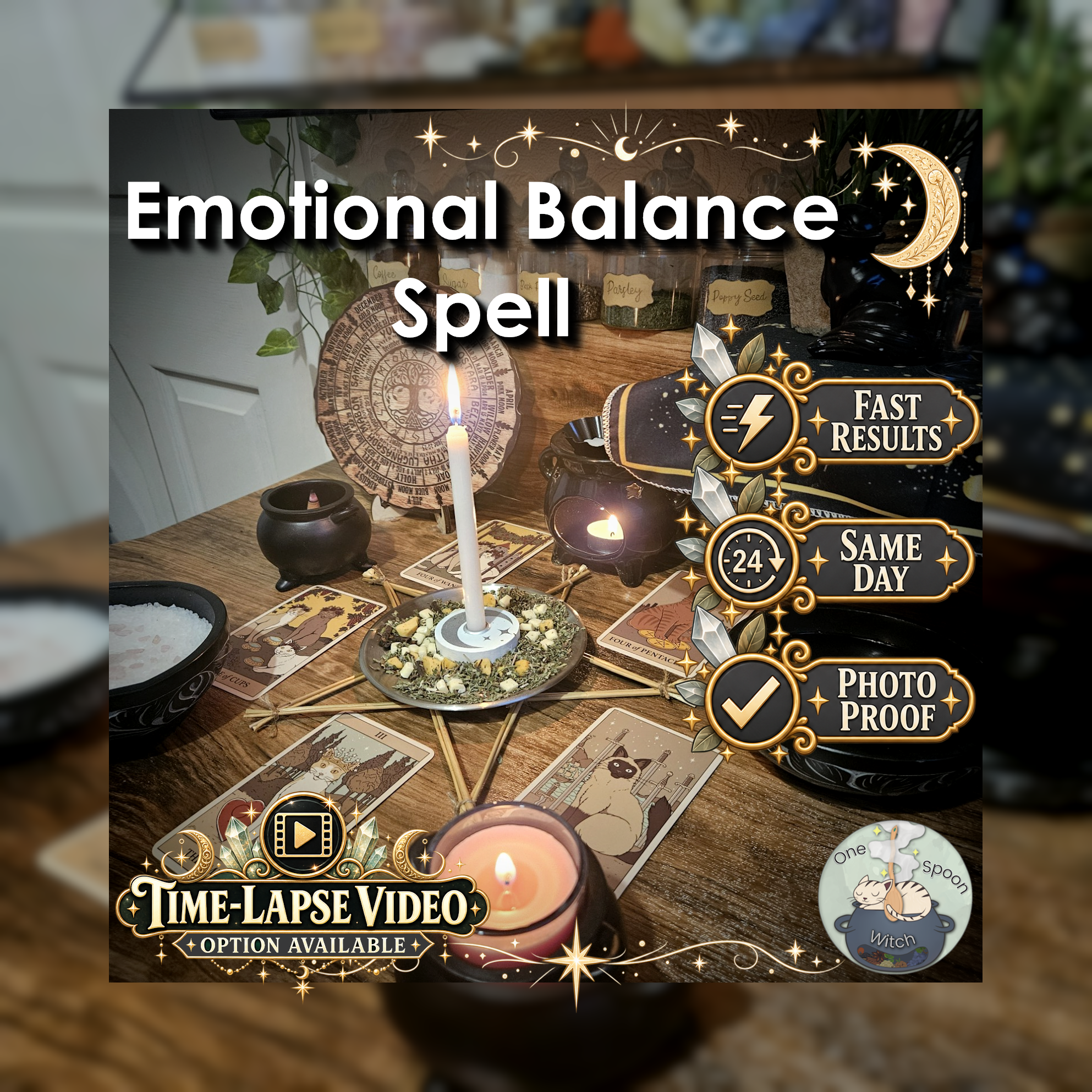 Emotional Balance Spell - SAME DAY Casting for Emotional Healing, Personal Strength, Balance, Relaxation, Contentment