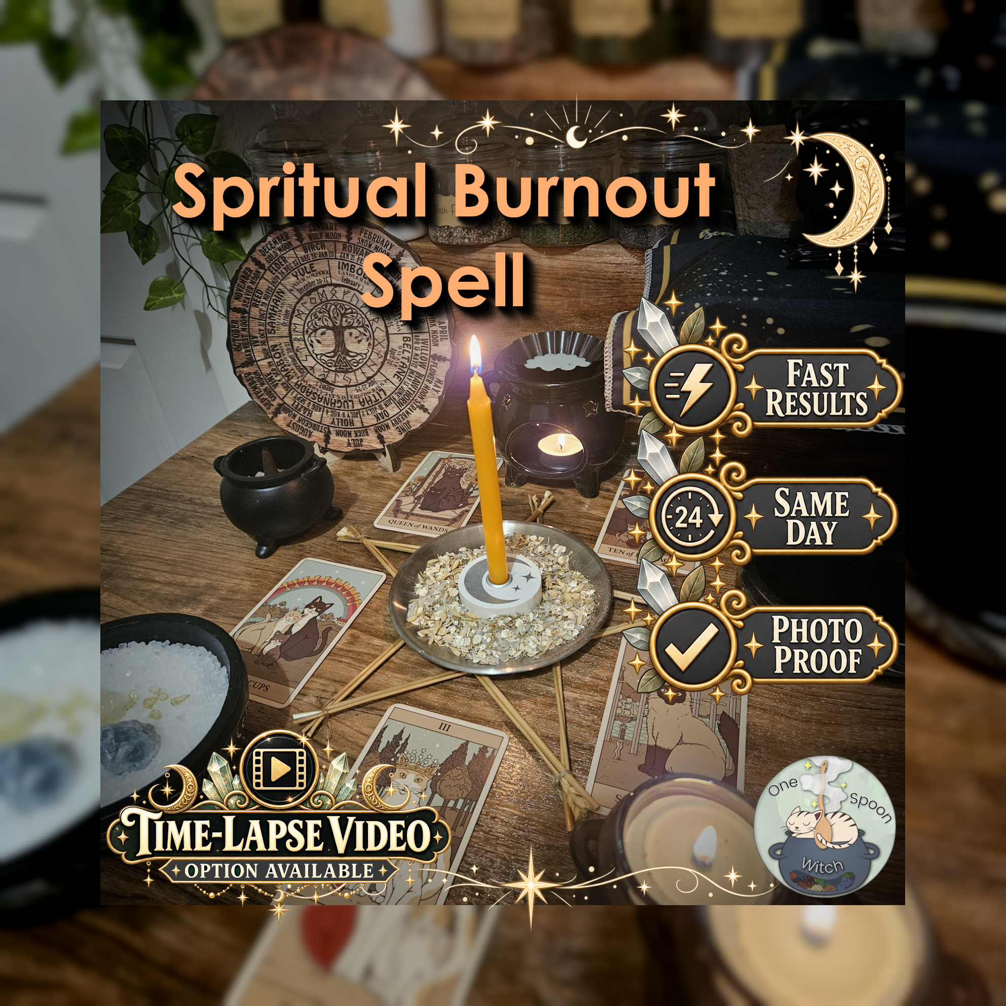 Spiritual Burnout and Aura Fatigue Spell - SAME DAY Casting for Calming, Balance, Grounding, Cleansing, & New Beginnings