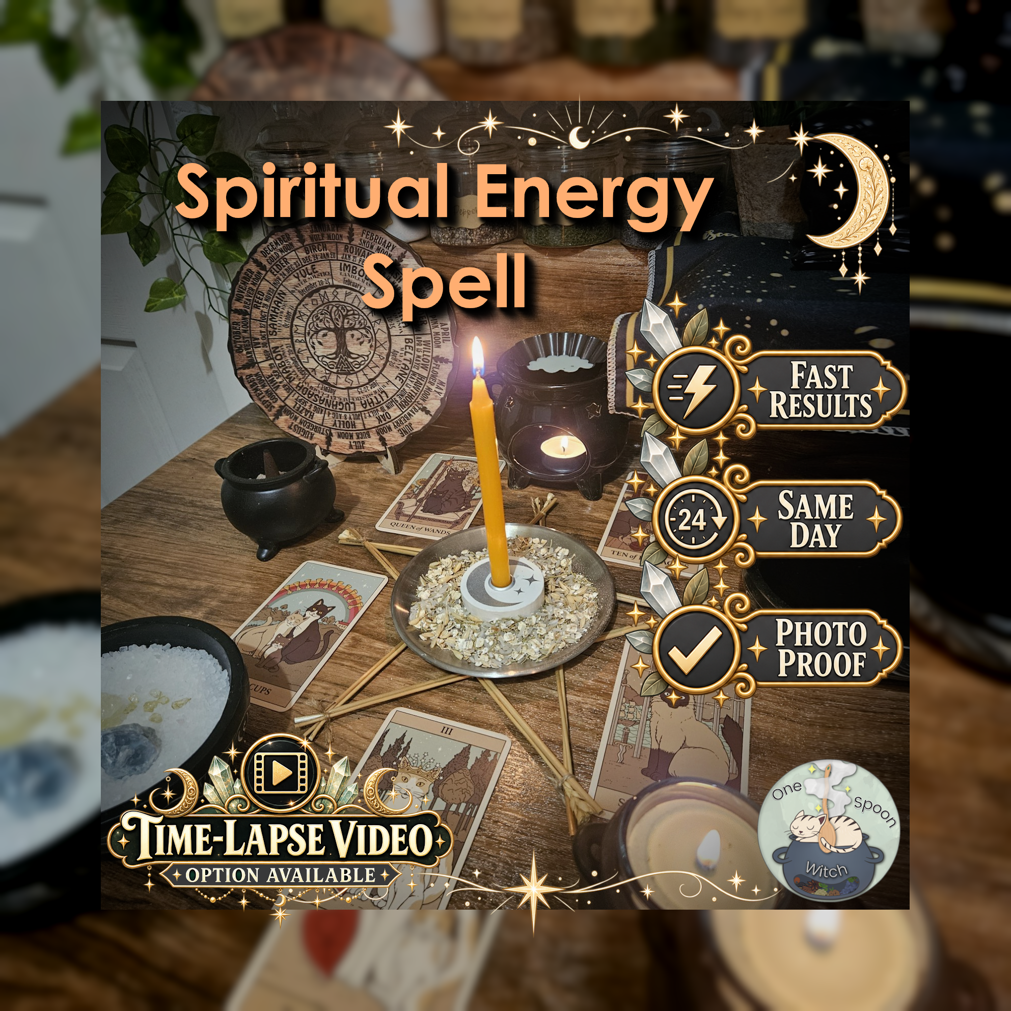 Emotional and Spiritual Energy Spell - SAME DAY Casting for Calming, Balance, Grounding, Cleansing, & New Beginnings