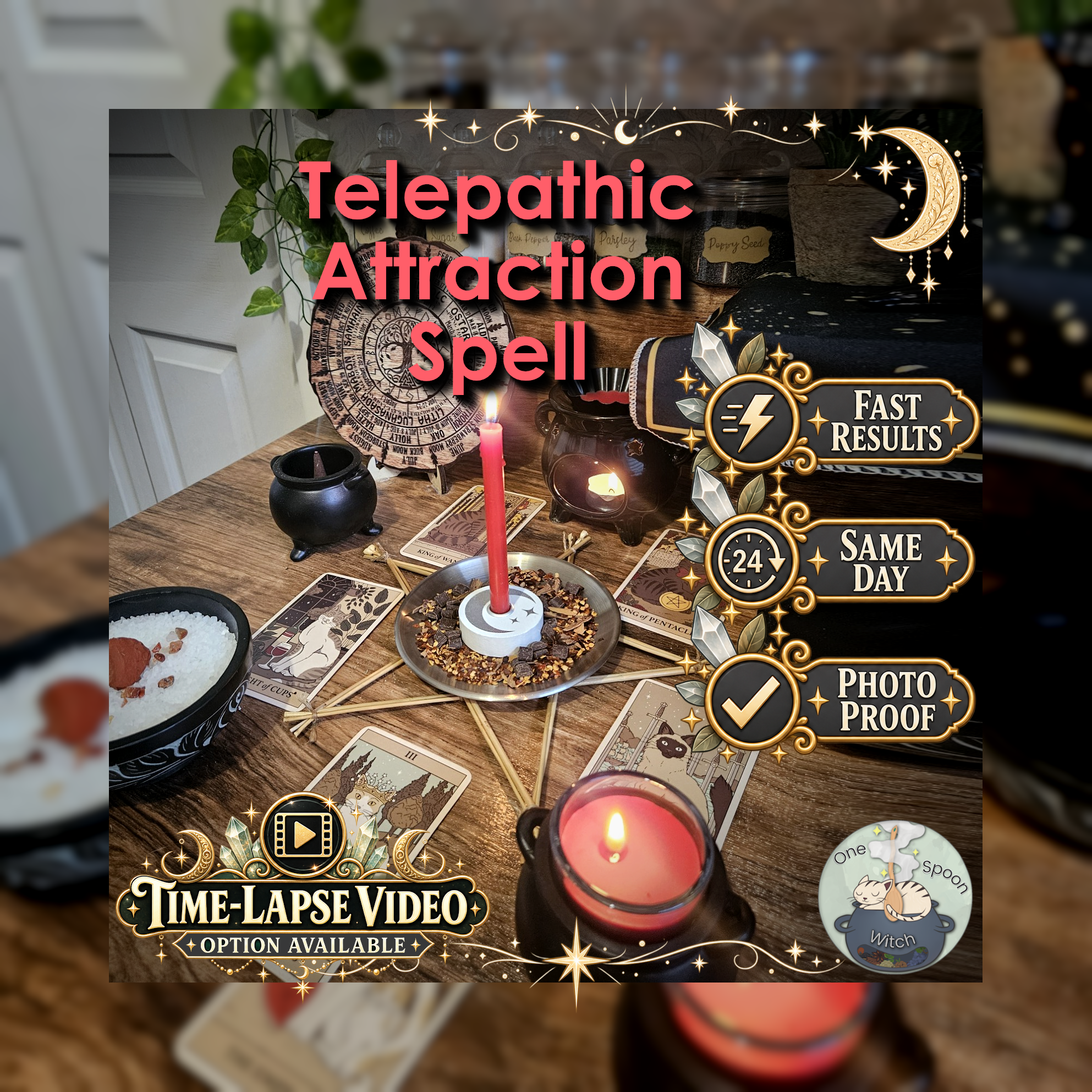 Telepathic Attraction Spell - SAME DAY Casting for Attraction, Obsession, Sensuality, Connection, Love, Chemistry
