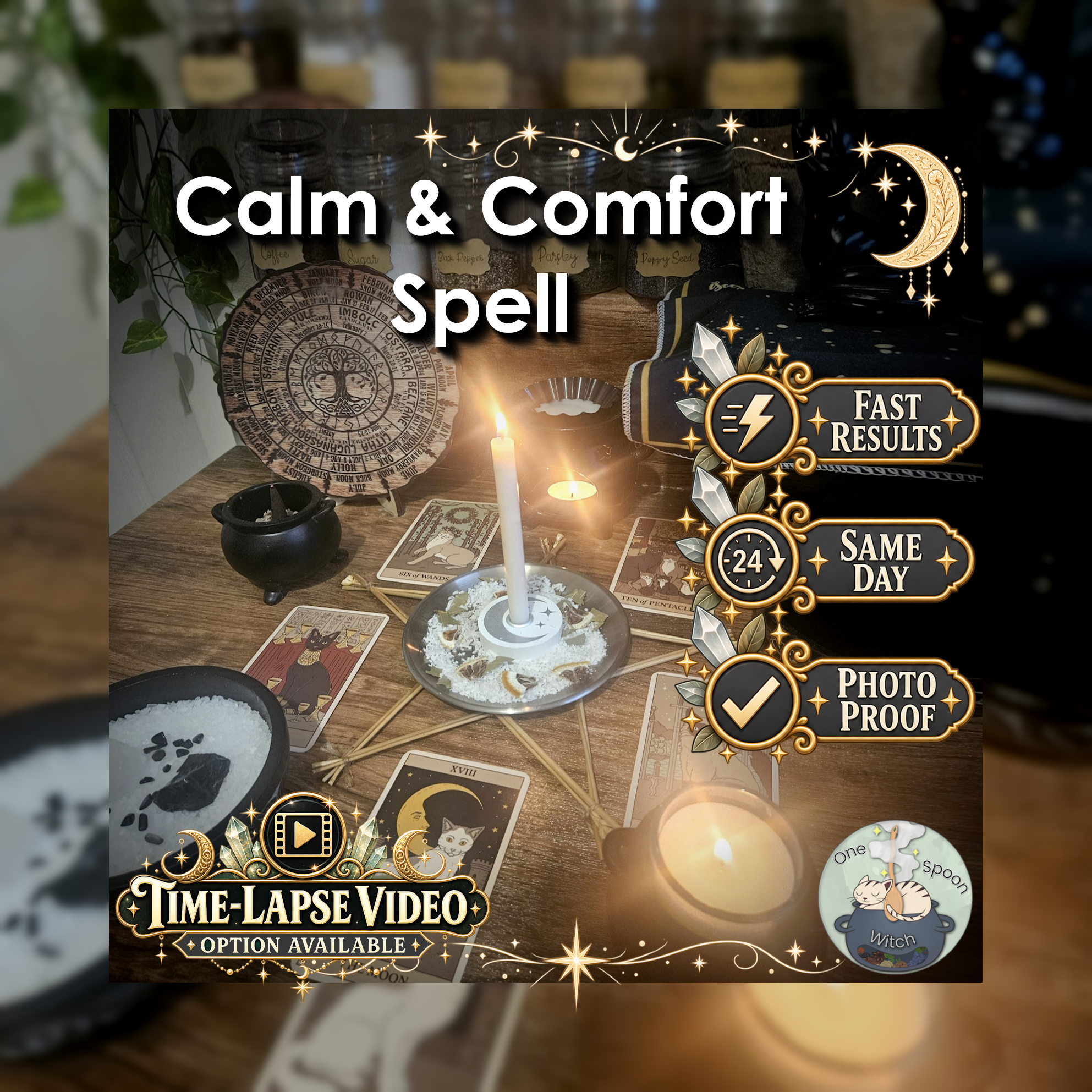 Calm & Comfort Spell - SAME DAY Casting for Protection, Safety, Balance, Shielding, Stability, Blockages