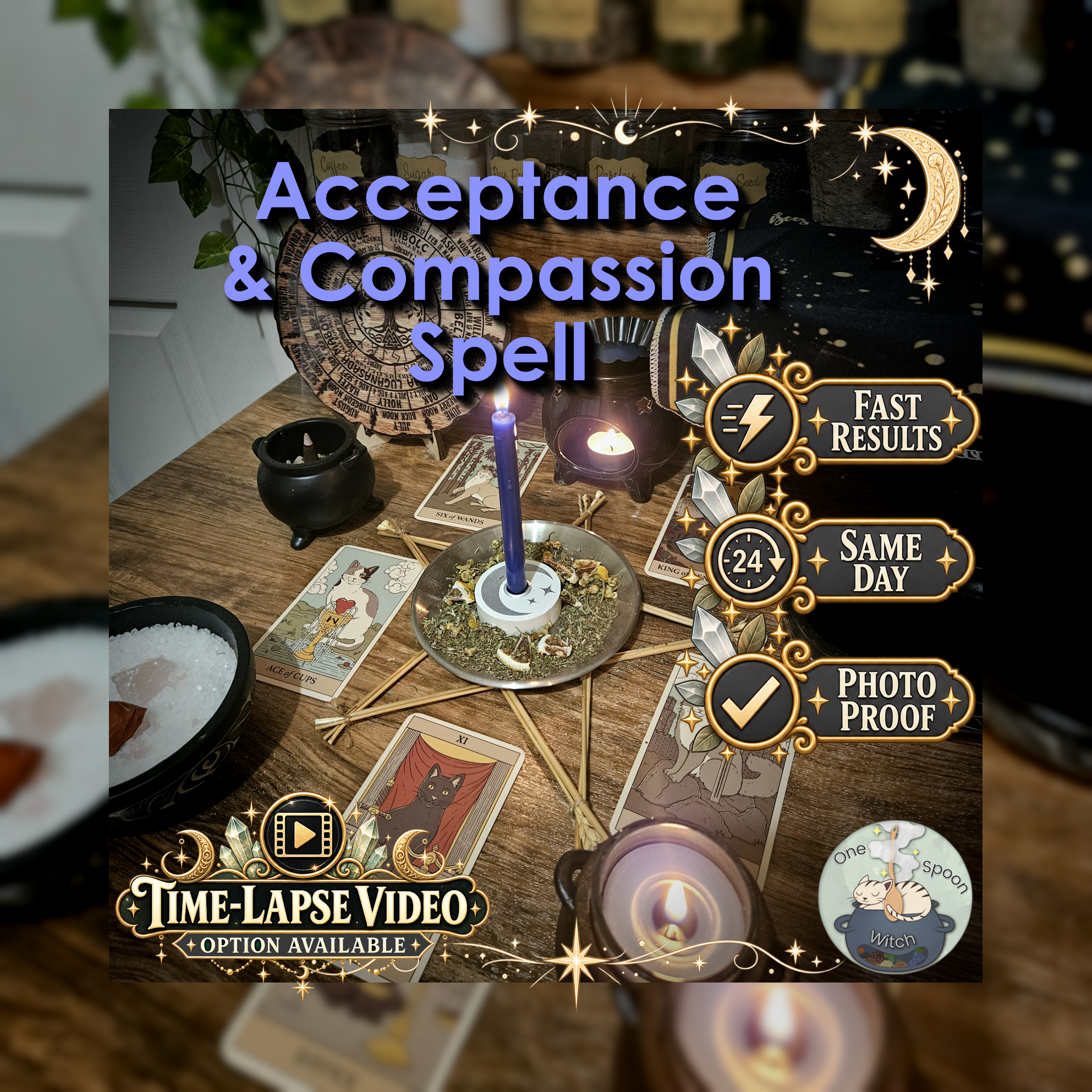 Acceptance and Compassion Spell - SAME DAY Casting for Clarity, Faith, Protection, Victory, & Defence