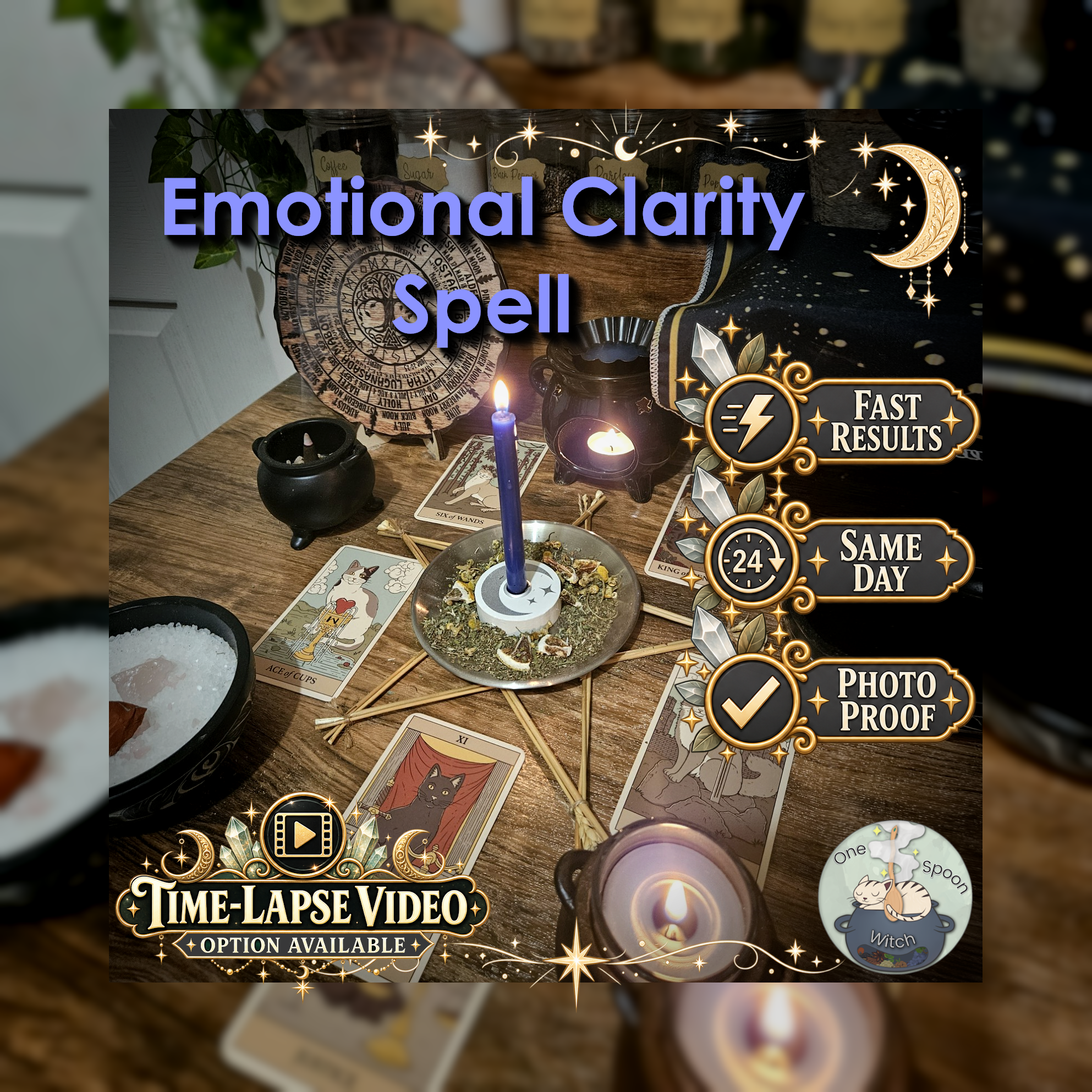 Emotional Clarity Spell - SAME DAY Casting for Clarity, Faith, Protection, Victory, & Defence