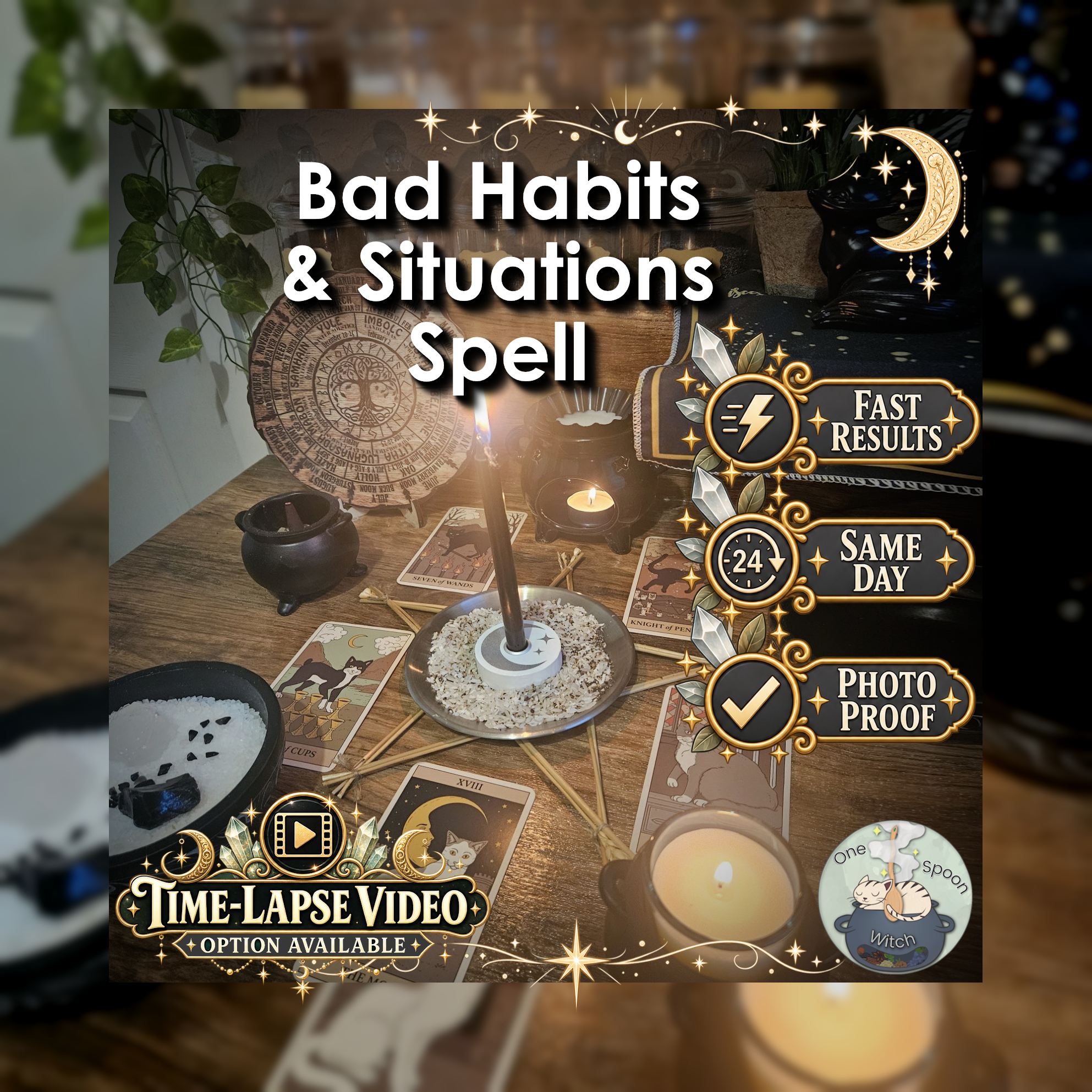 Bad Habits and Situations Spell - SAME DAY Casting for Cleansing, Defence, Shielding, Justice, & Protection