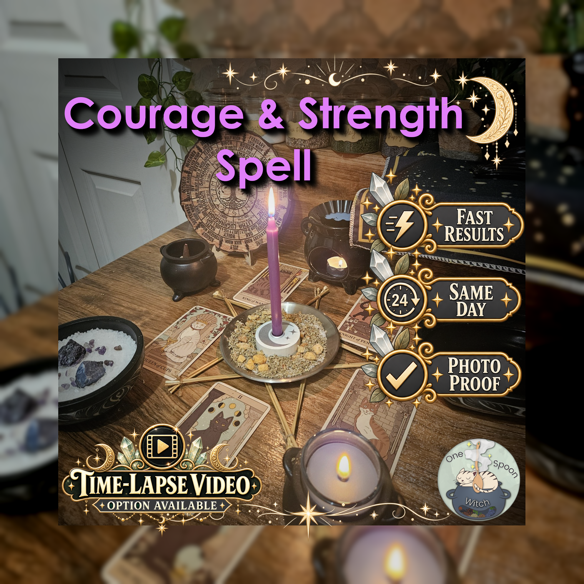 Courage and Strength Spell - SAME DAY Casting for Memory, Focus, Motivation, Clarity, & Emotional Courage
