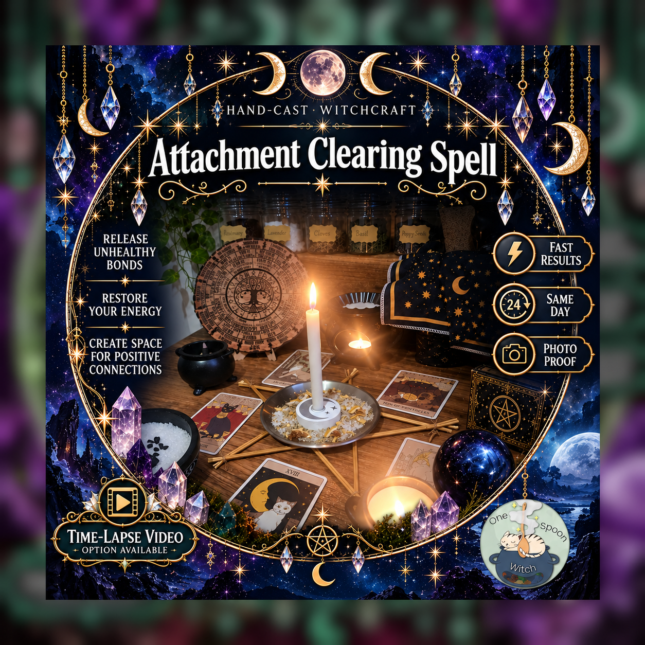 Attachment Clearing Spellwork Ritual - Same Day Casting for Release, Cleansing, Detachment, Protection & Freedom