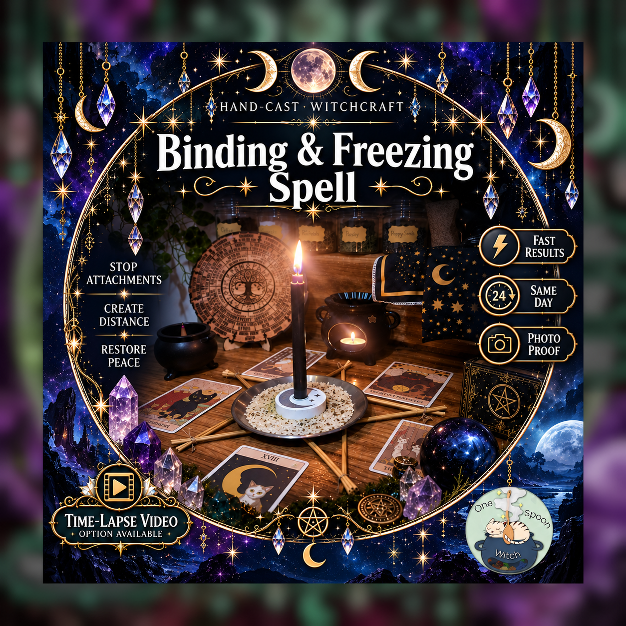 Binding & Freezing Spellwork Ritual - Same Day Casting for Boundaries, Restraint, Protection, Defence & Stillness