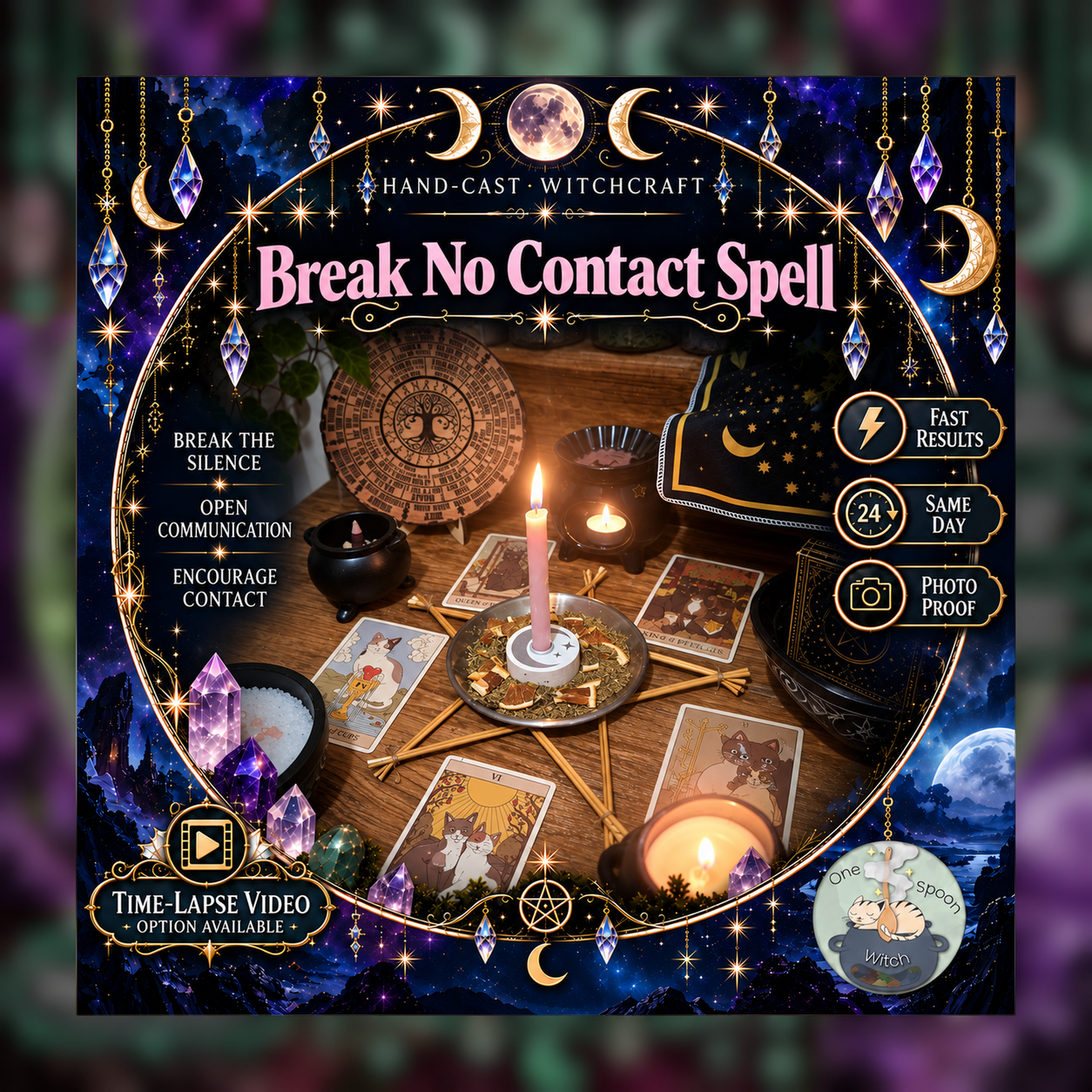 Break No Contact Spellwork Ritual - Same Day Casting for Trust, Commitment, Connection, Relationship, Friendship