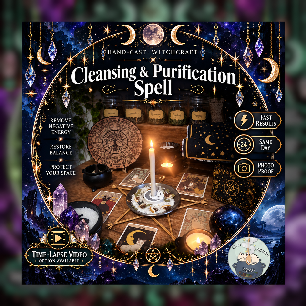 Cleansing & Purification Spellwork Ritual - Same Day Casting for Energy Clearing, Protection, Renewal & Balance