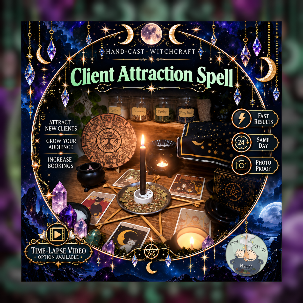 Client Attraction Spellwork Ritual - Same Day Casting for Financial Success, Wealth, Prosperity, Opportunity, Fortune