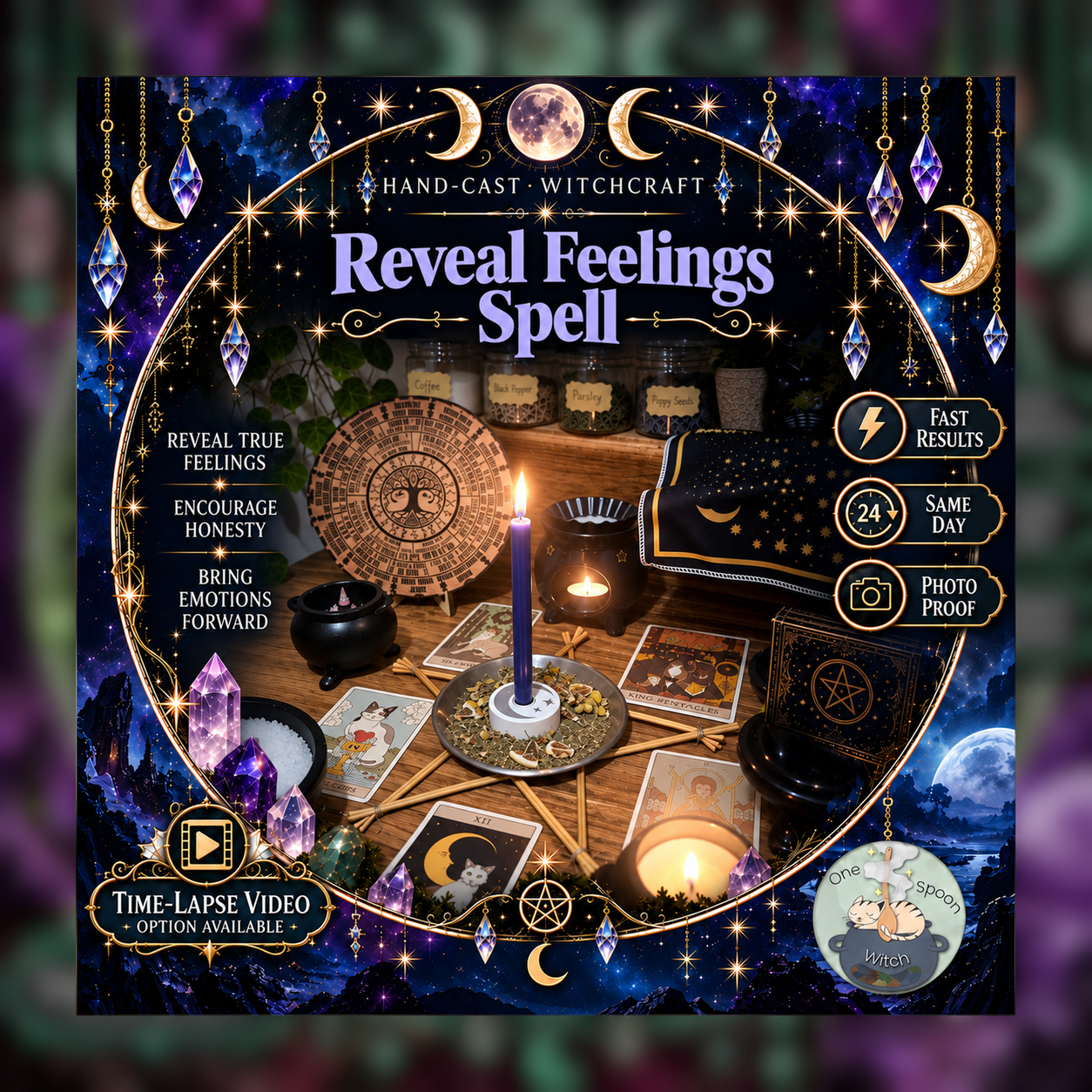 Confess Feelings Spellwork Ritual - Same Day Casting for Clarity, Faith, Protection, Victory, Defence