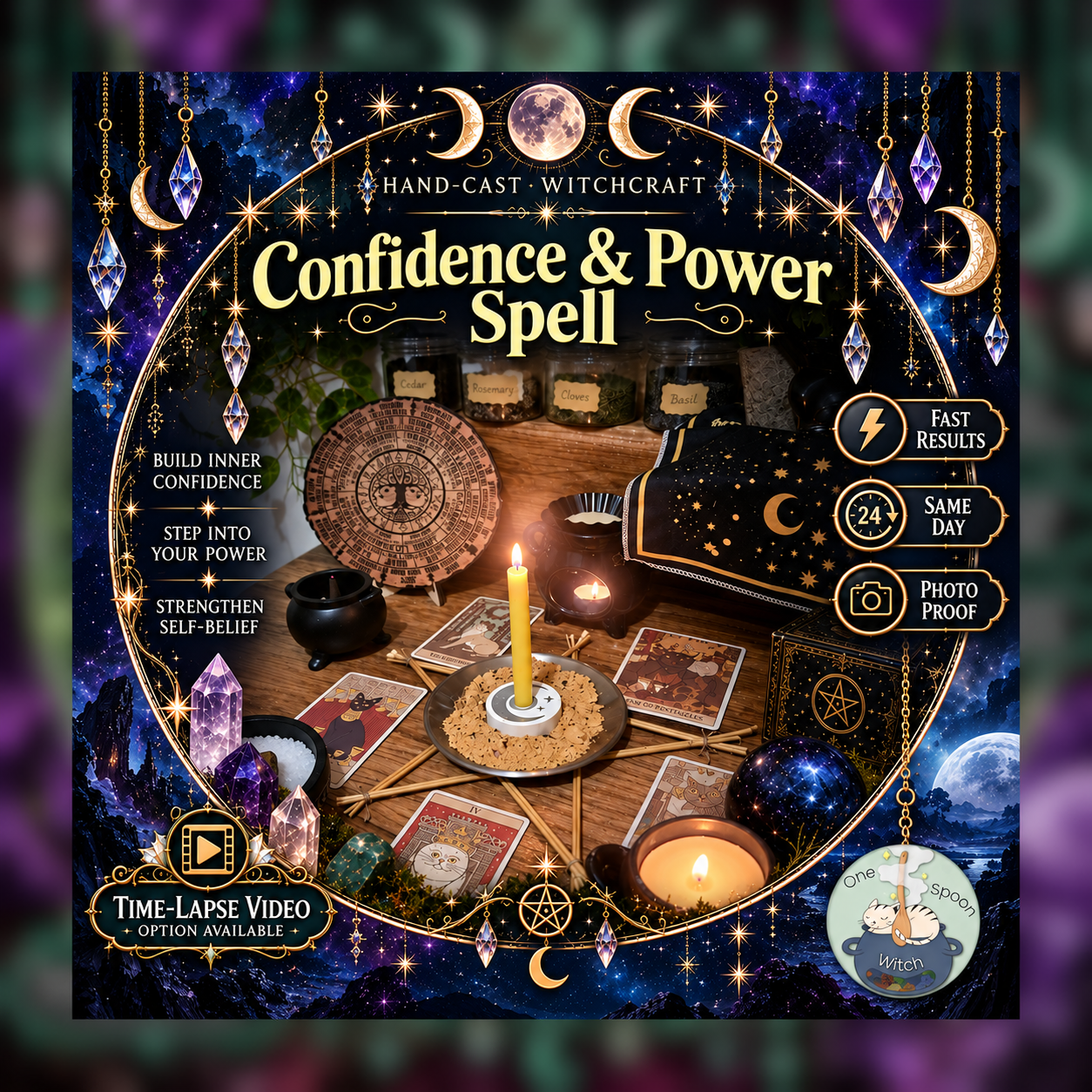 Confidence & Power Spellwork Ritual - Same Day Casting for Respect, Power, Recognition, Opportunity, Success
