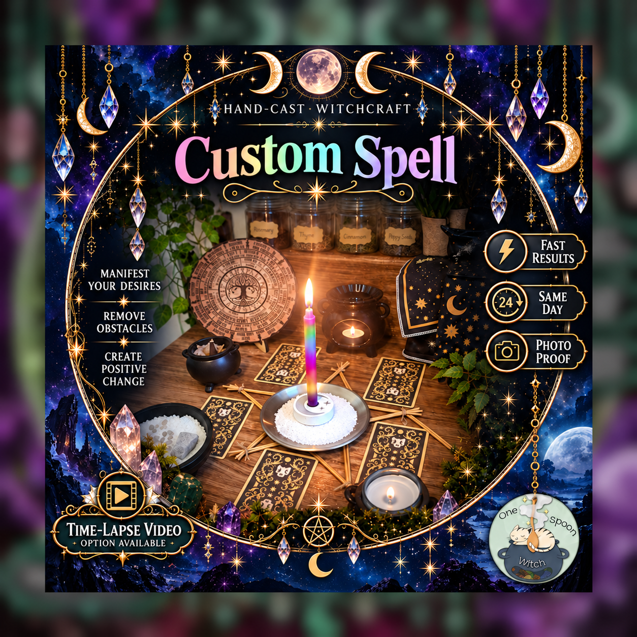Create Your Own Custom 7-8 combined Spell - FAST Casting for Custom Intentions Spellwork Ritual - Same Day Casting for Custom Intentions