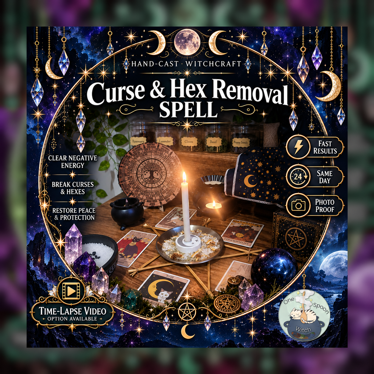 Curse & Hex Removal Spellwork Ritual - Same Day Casting for Cleansing, Protection, Purification & Energy Clearing