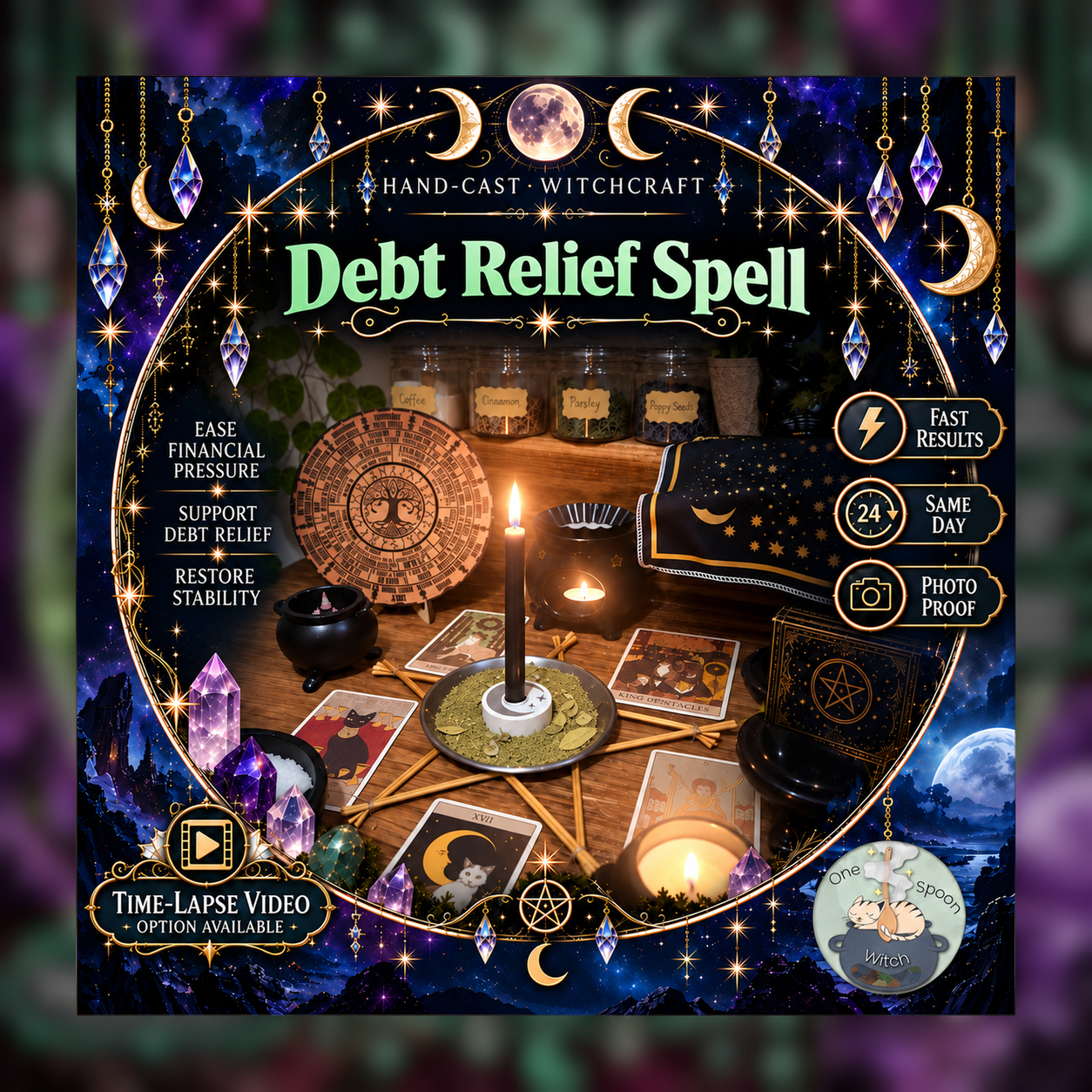 Debt Clearing Spellwork Ritual - Same Day Casting for Financial Abundance, Success, Wealth, Opportunity, Fortune