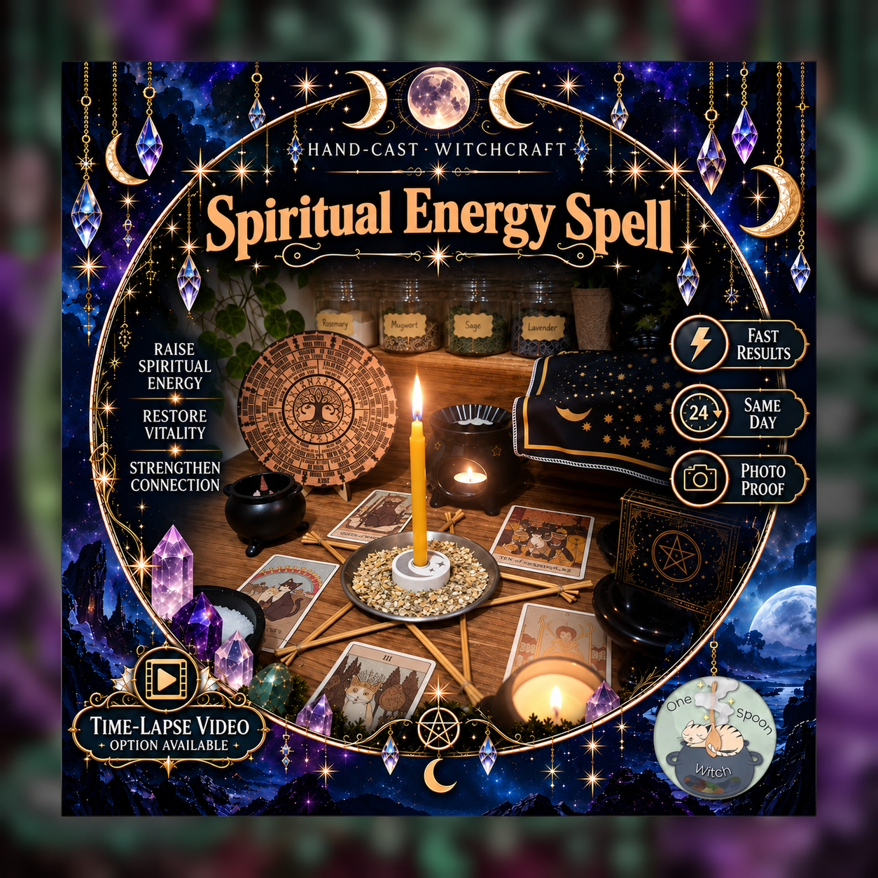Emotional and Spiritual Energy Spellwork Ritual - Same Day Casting for Calming, Balance, Grounding, Cleansing, New Beginnings
