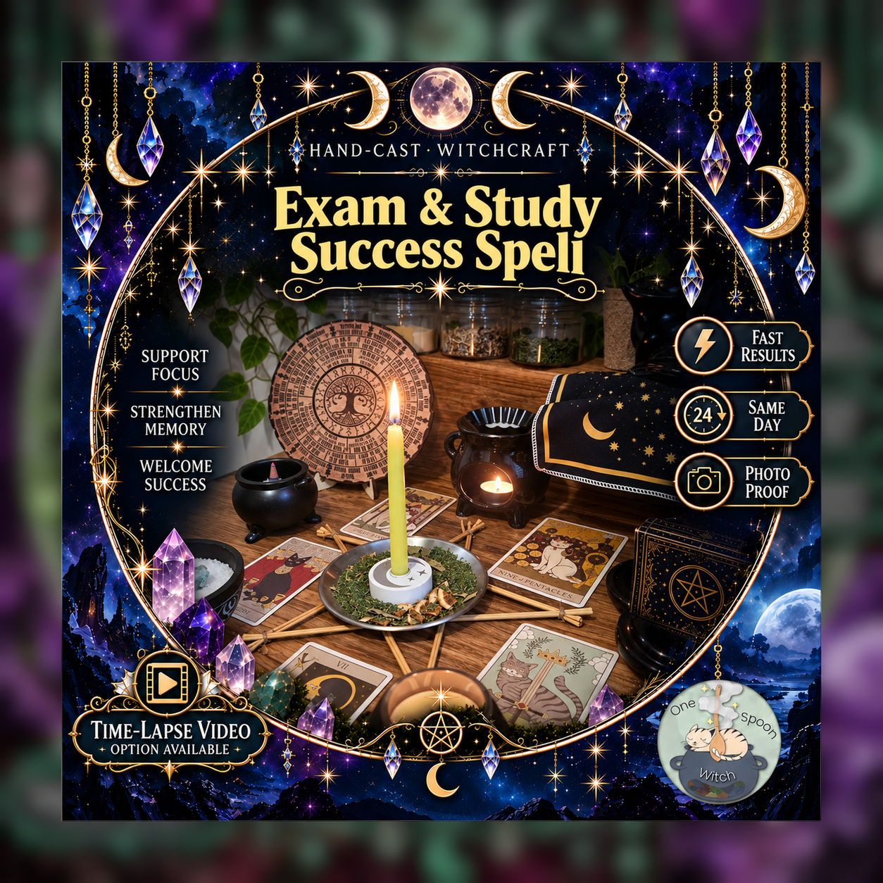 Exam and Study Success Spellwork Ritual - Same Day Casting for Prosperity, Money, Wealth, Opportunity, Fortune