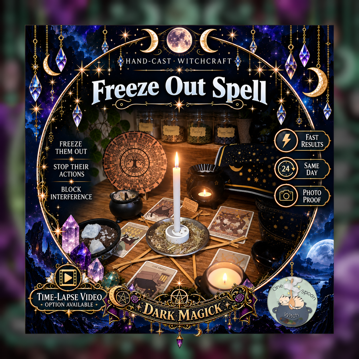 Freeze Out Silence Hex Spellwork Ritual - Same Day Casting for Silence, Communication Blocking, Cold Distance, Social Freezing