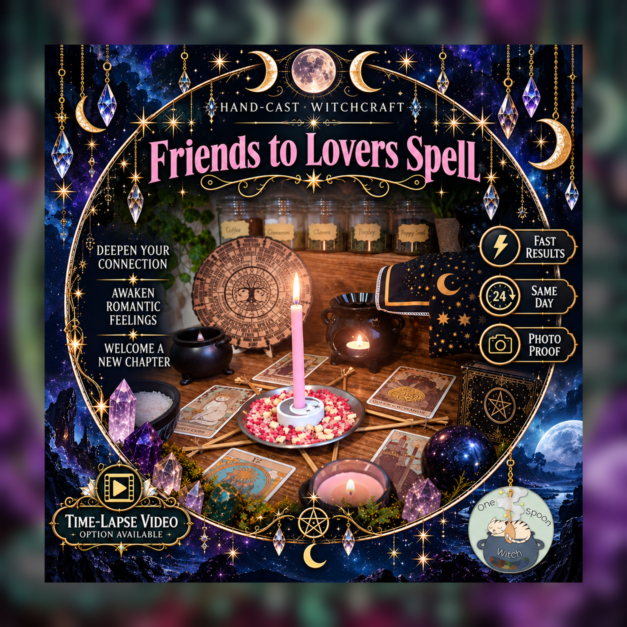 Friends to Lovers Spellwork Ritual - Same Day Casting for Romance, Attraction, Affection, Chemistry & Connection