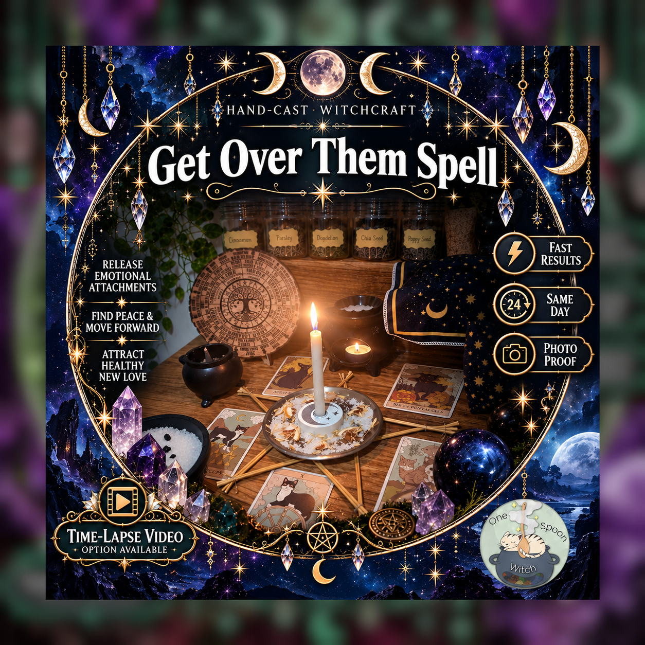 Get Over Them and Reset Spellwork Ritual - Same Day Casting for New Opportunities, Success, Clarity, Emotional Blocks, Cleansing