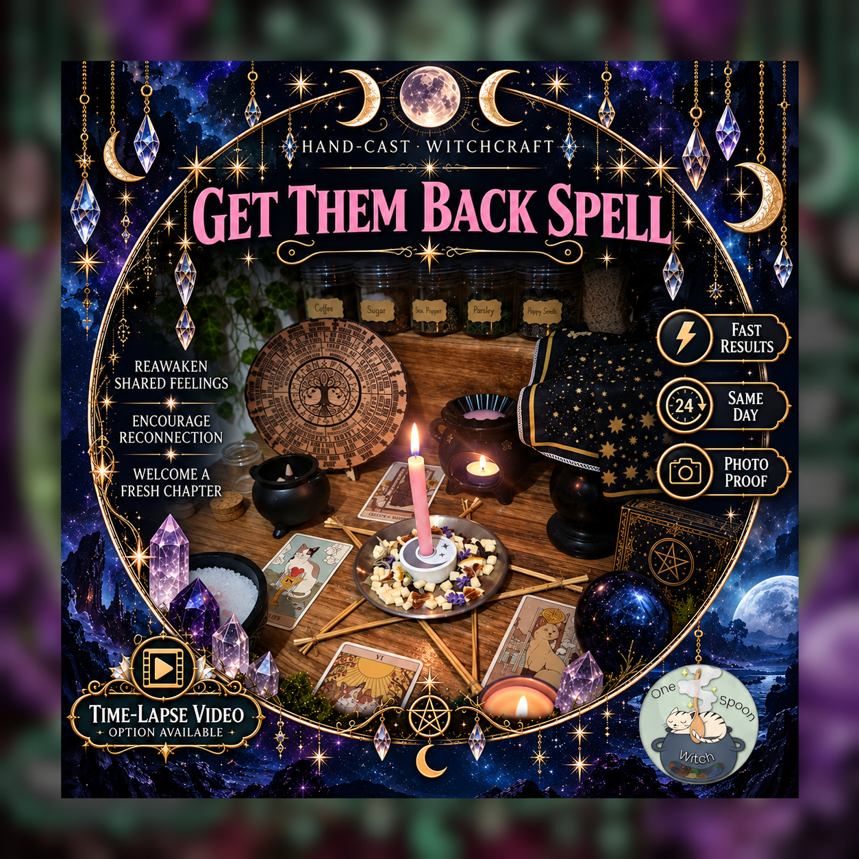 Get Them Back Spellwork Ritual - Same Day Casting for Reconnection, Trust, Communication, Loyalty & Affection